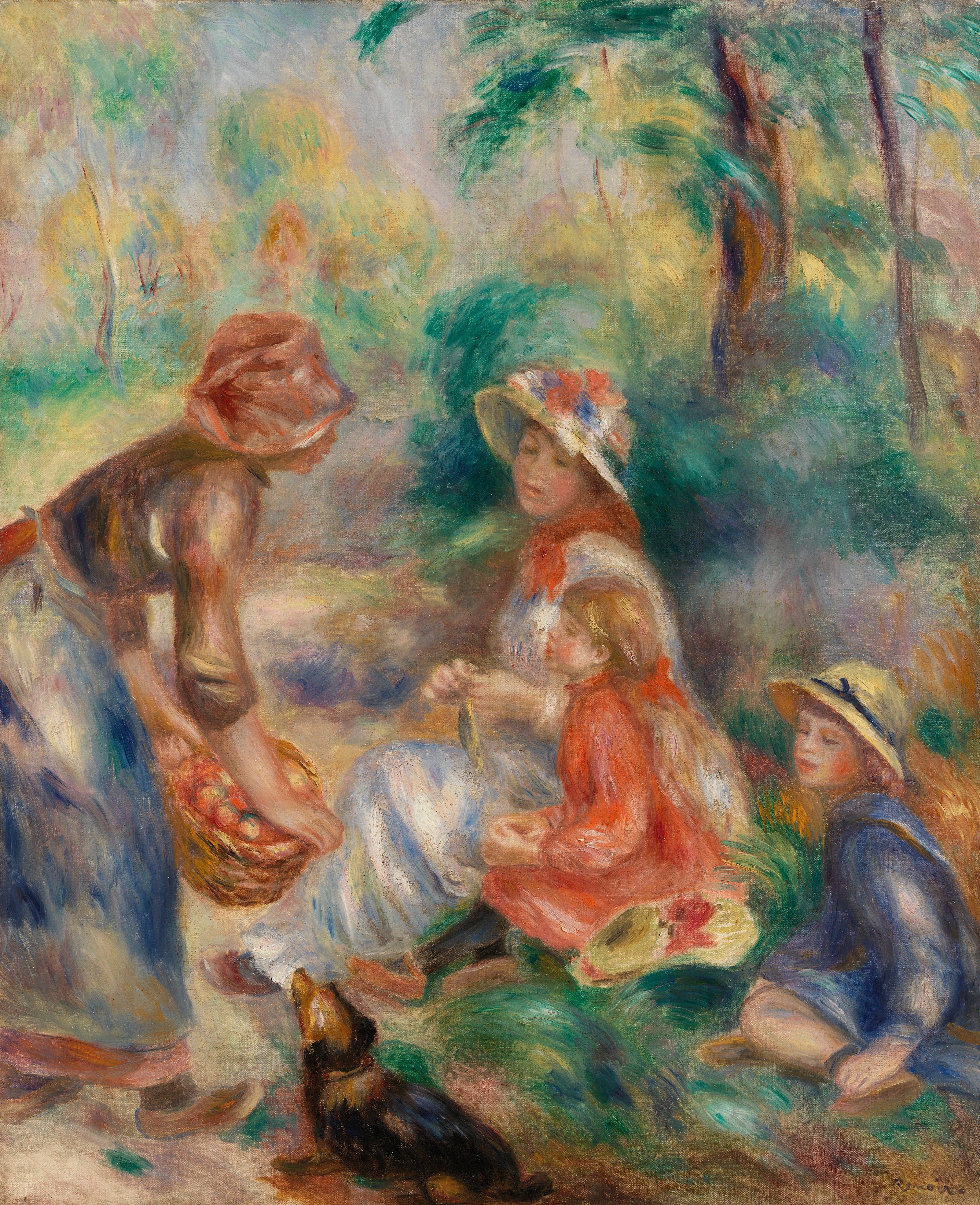 Reproduction du tableau « Vendeur de pommes (La Marchande de pommes) - Pierre-Auguste Renoir » par Alpha Reproduction en peinture à l’huile