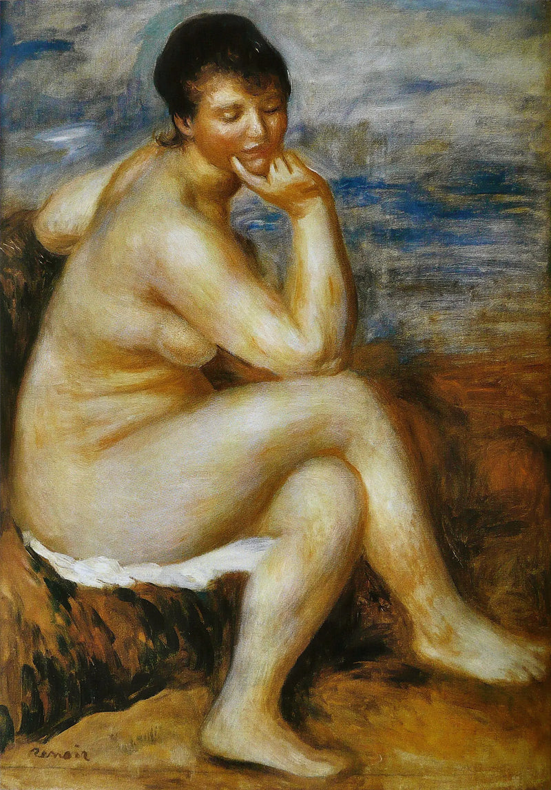 Baigneuse assise sur un rocher - Pierre-Auguste Renoir