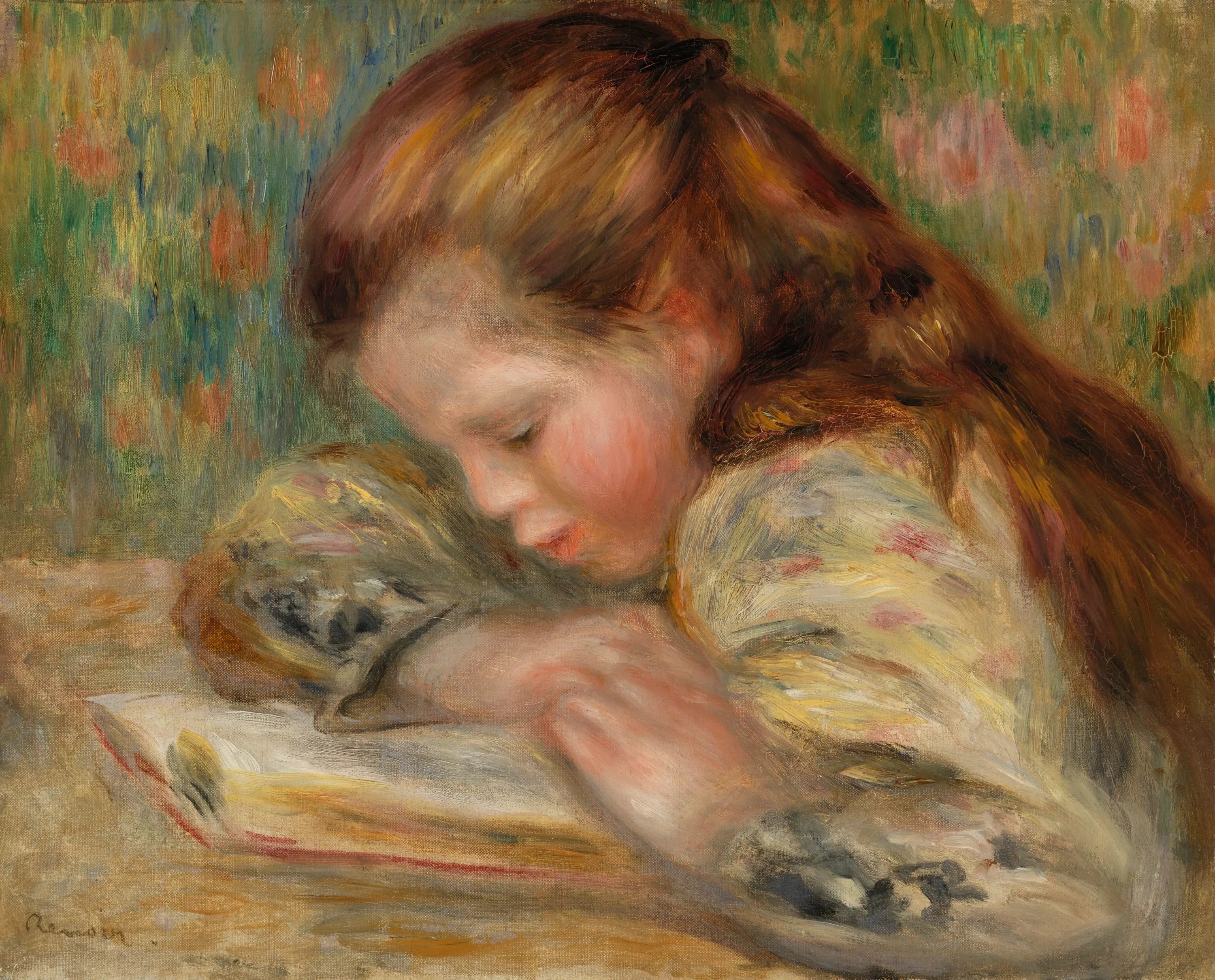 Reproduction du tableau « Enfant lisant - Pierre-Auguste Renoir » par Alpha Reproduction en peinture à l’huile