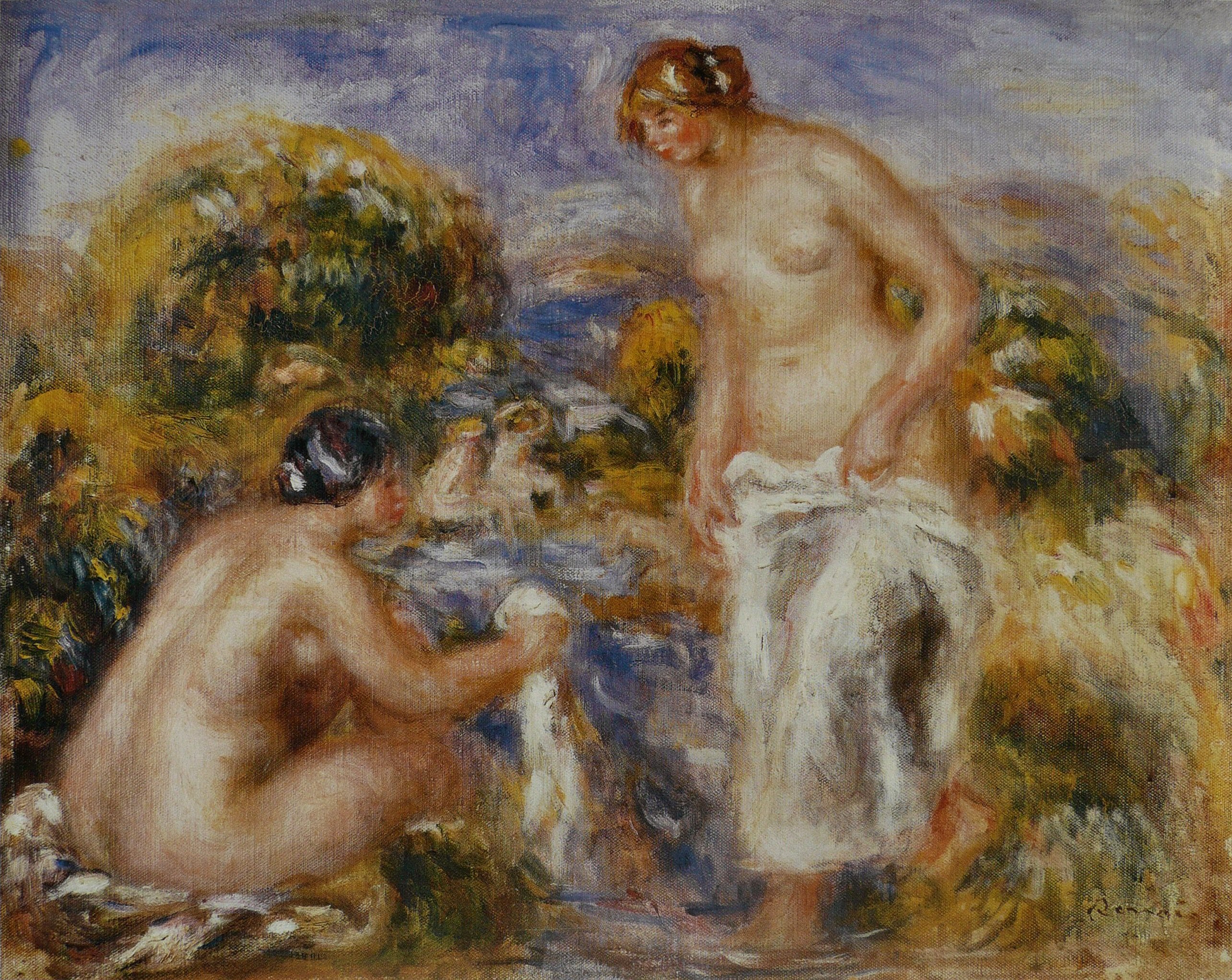 Reproduction du tableau « Femmes au bain - Pierre-Auguste Renoir » par Alpha Reproduction en peinture à l’huile