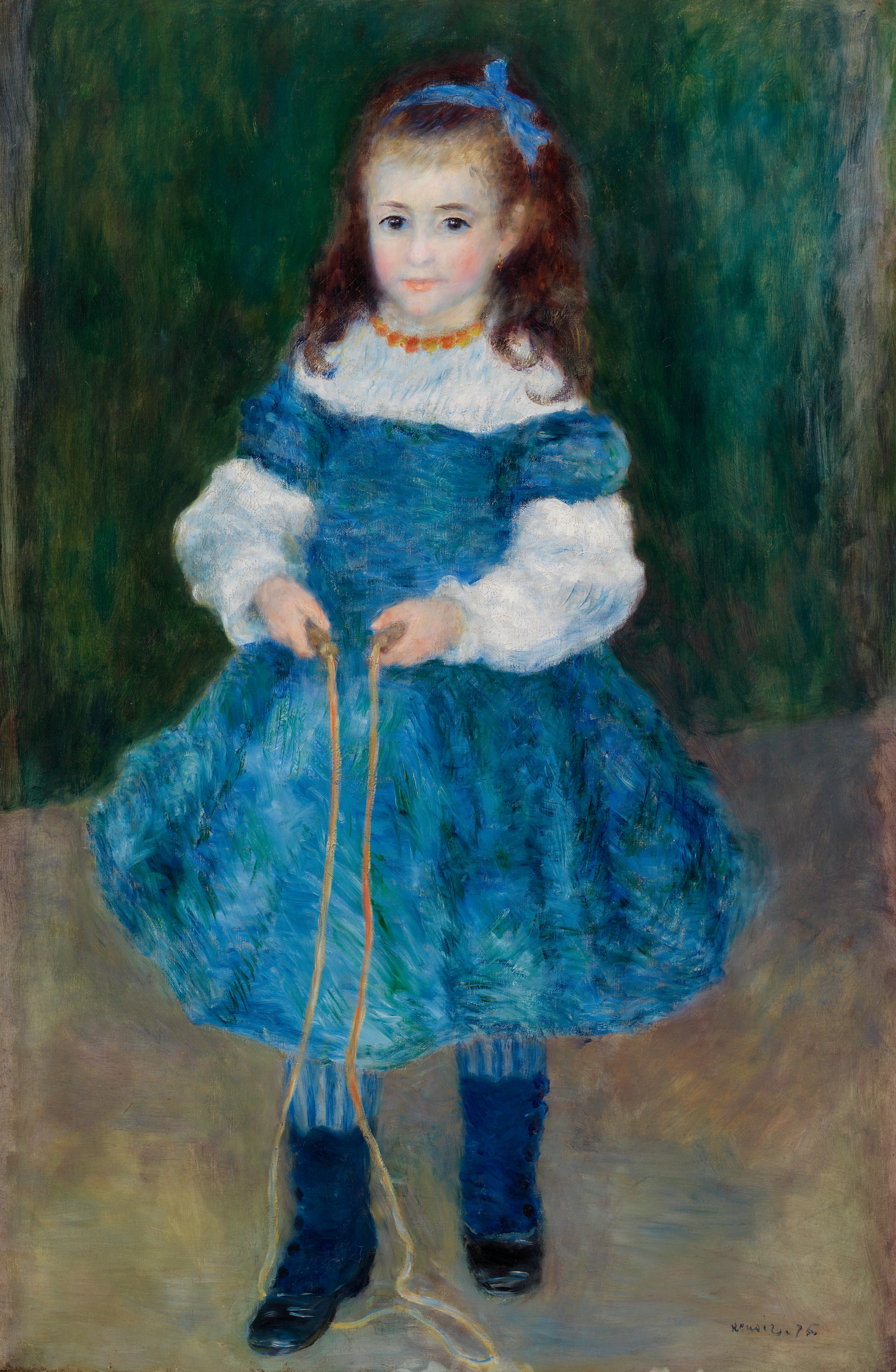 Reproduction du tableau « Fille à la corde à sauter (Portrait de Delphine Legrand) - Pierre-Auguste Renoir » par Alpha Reproduction en peinture à l’huile