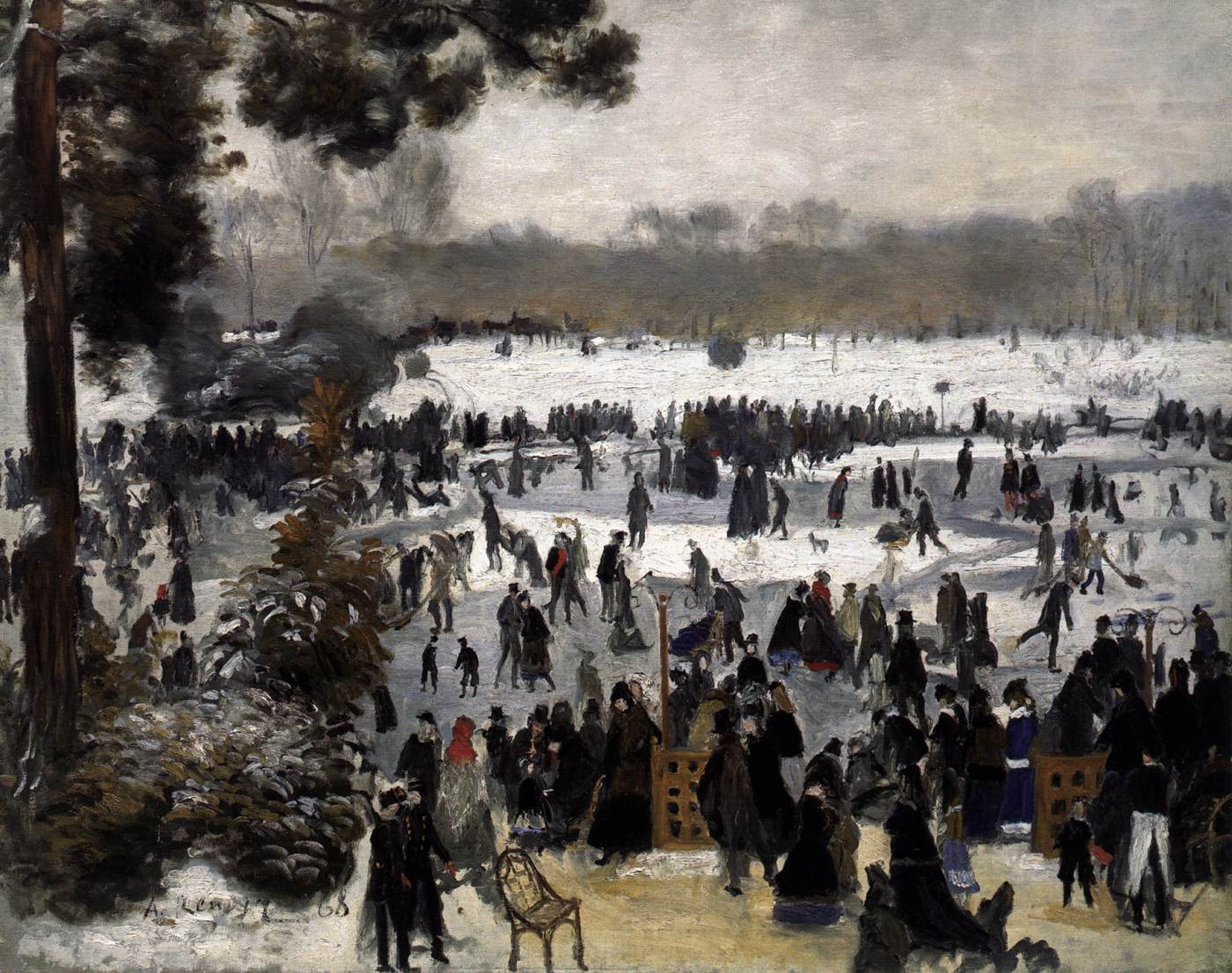 Reproduction du tableau « Les Patineurs au Bois de Boulogne - Pierre-Auguste Renoir » par Alpha Reproduction en peinture à l’huile