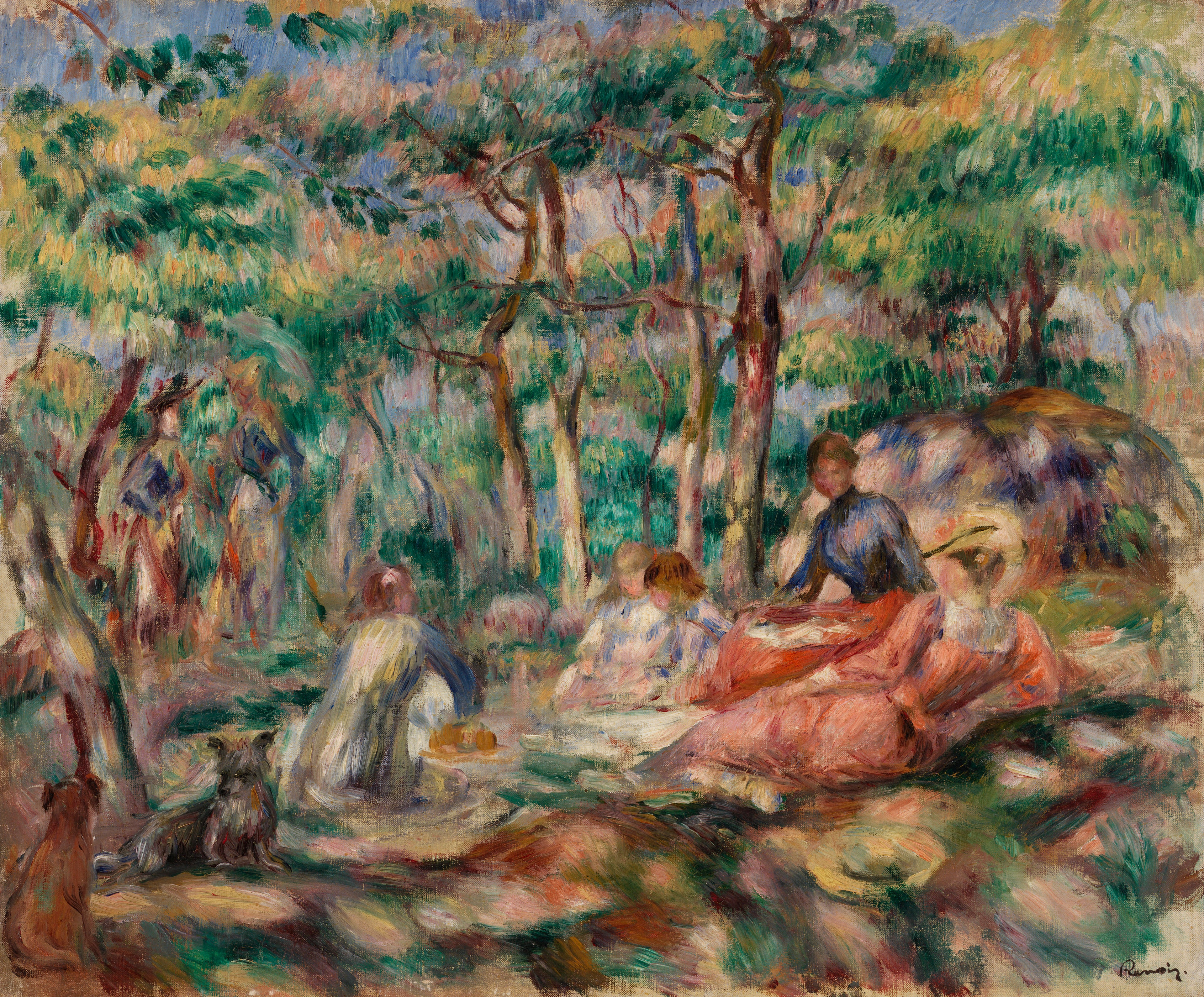 Reproduction du tableau « Pique-nique (Le Déjeuner sur l'herbe) - Pierre-Auguste Renoir » par Alpha Reproduction en peinture à l’huile