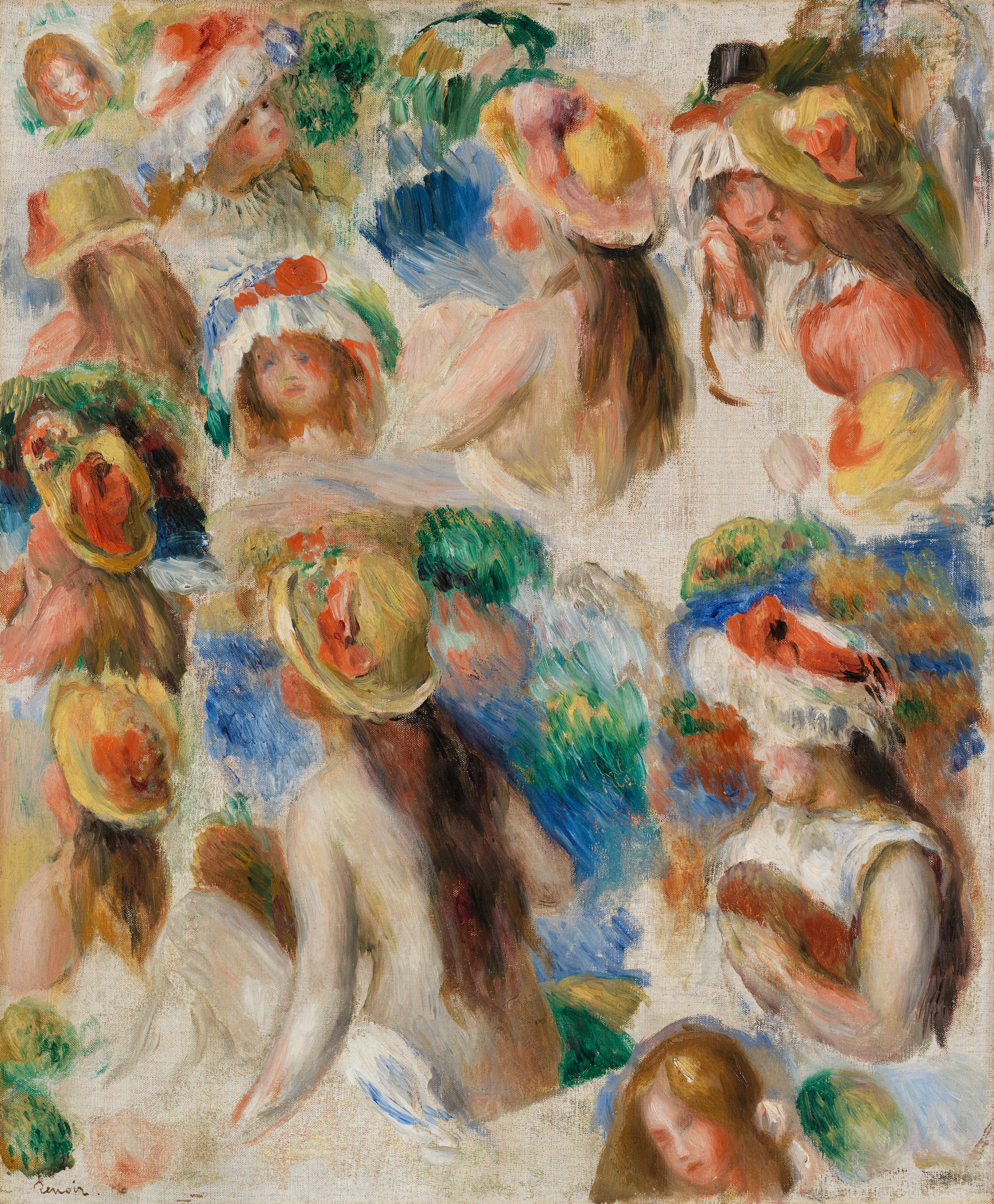 Reproduction du tableau « Étude de têtes - Pierre-Auguste Renoir » par Alpha Reproduction en peinture à l’huile