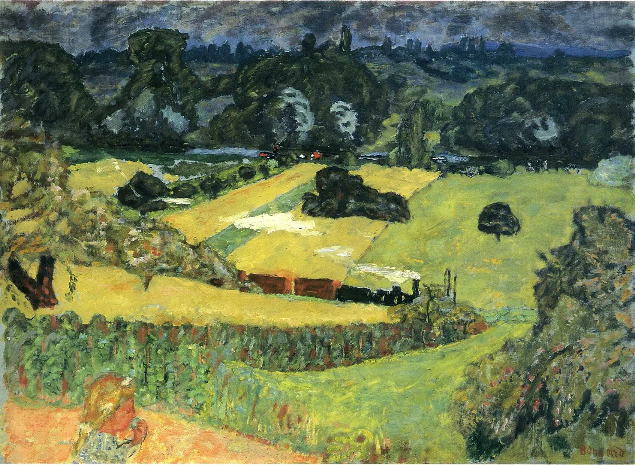 Reproduction du tableau « Train et Chalands - Pierre Bonnard » par Alpha Reproduction en peinture à l’huile