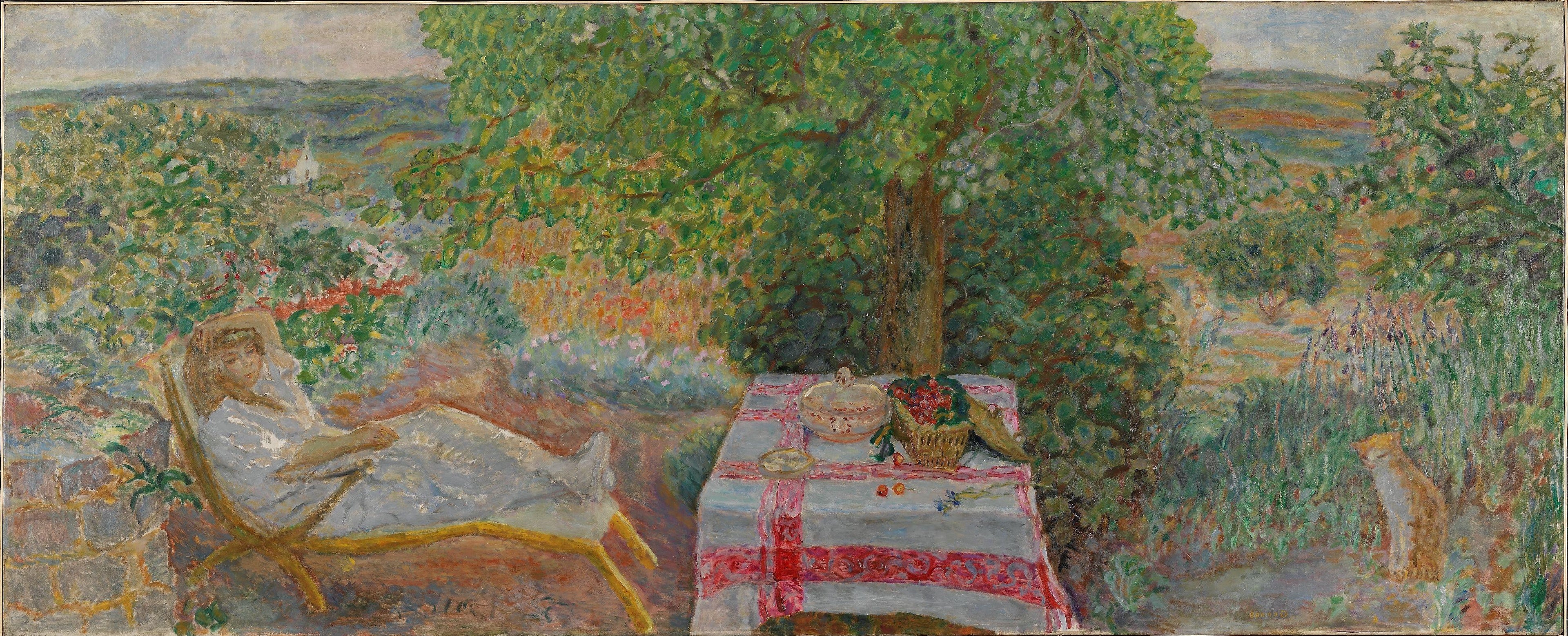Reproduction du tableau « Femme dans un paysage - Pierre Bonnard » par Alpha Reproduction en peinture à l’huile