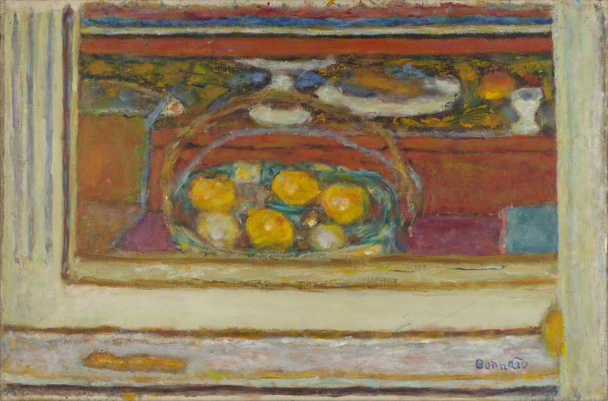Reproduction du tableau « Panier de fruits reflété dans un miroir - Pierre Bonnard » par Alpha Reproduction en peinture à l’huile