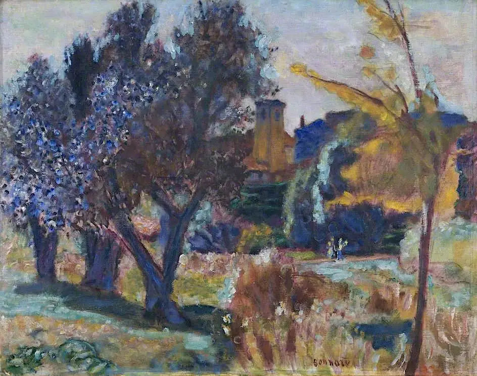 Reproduction du tableau « Paysage avec des oliviers et une chapelle - Pierre Bonnard » par Alpha Reproduction en peinture à l’huile