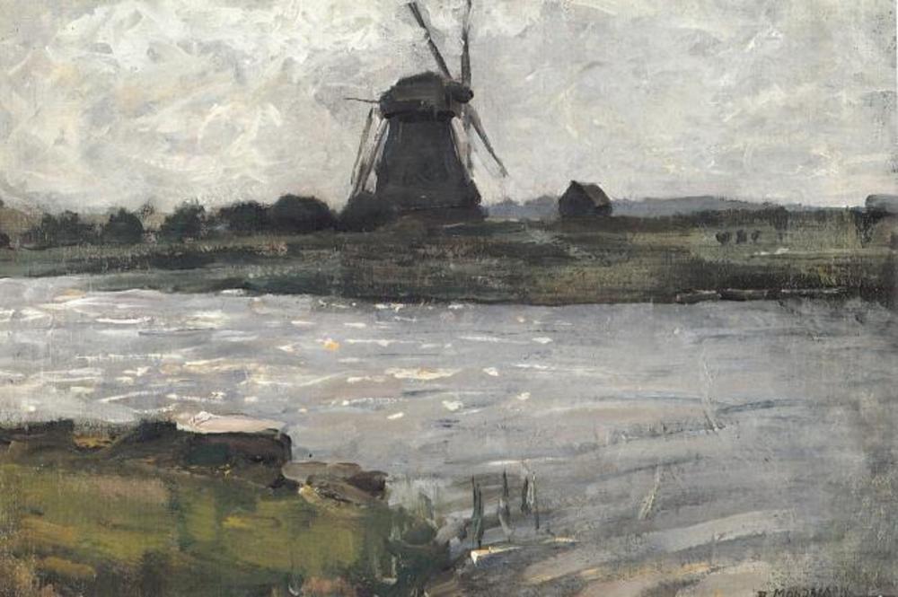 Reproduction du tableau « Moulin d'Oostzijdse vu du quai de la ferme de Landzicht - Piet Mondrian » par Alpha Reproduction en peinture à l’huile