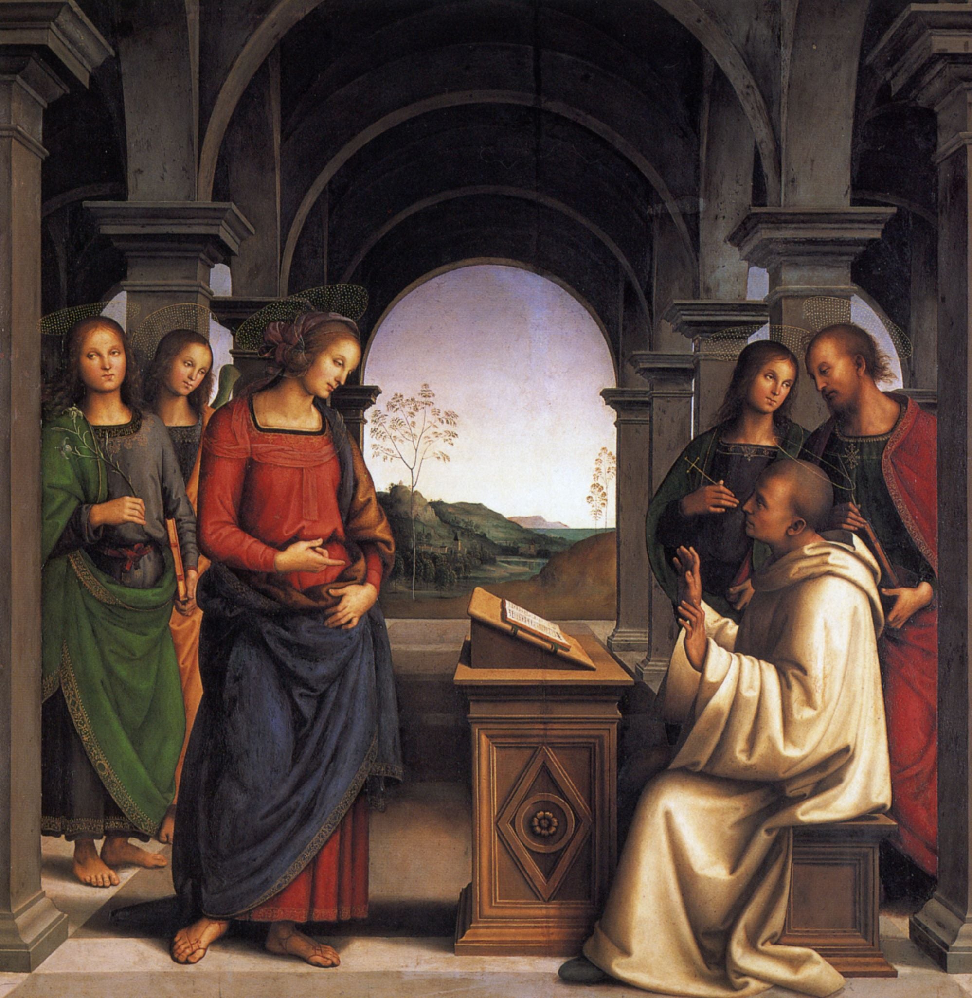L'Apparition de la Vierge à saint Bernard - Pietro Perugino