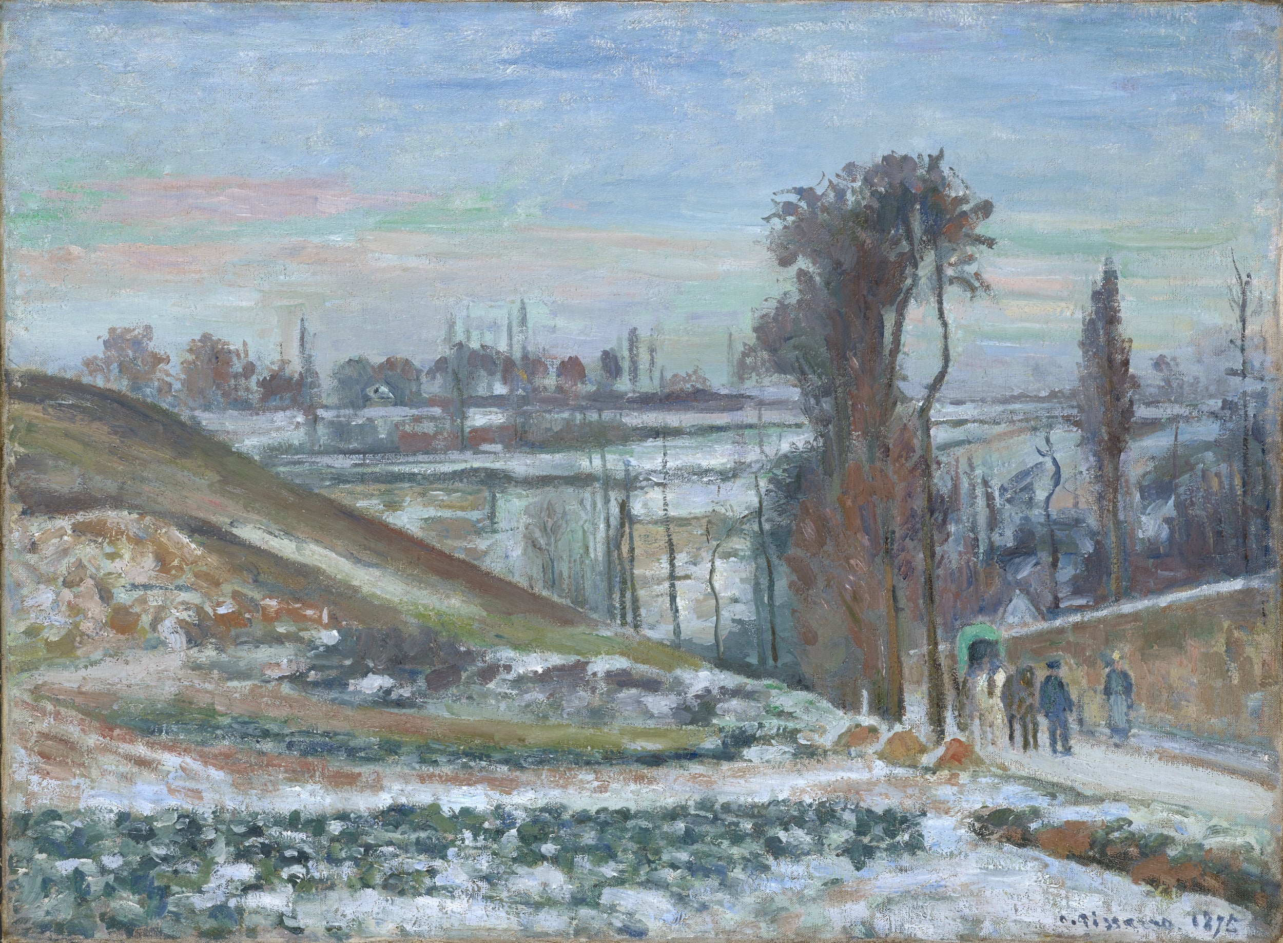 Reproduction du tableau « Effet de neige à l'Hermitage, Pontoise - Camille Pissarro » par Alpha Reproduction en peinture à l’huile