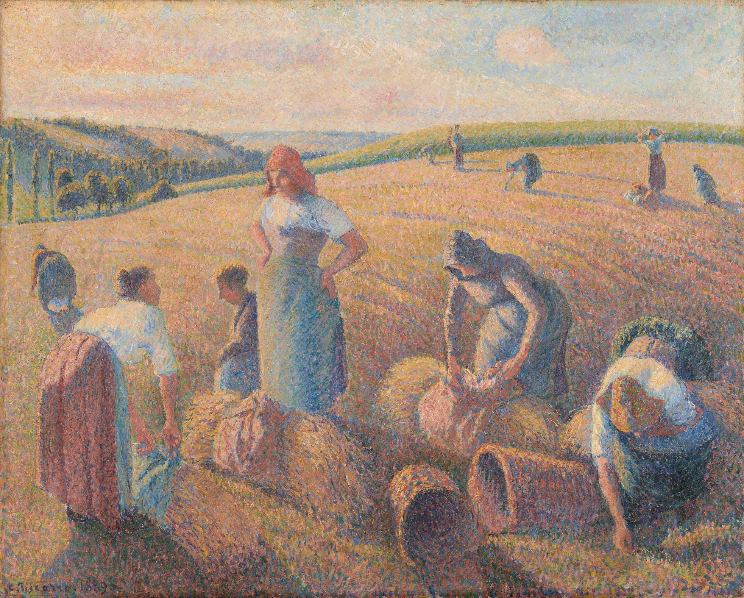 Reproduction du tableau « Les glaneuses - Camille Pissarro » par Alpha Reproduction en peinture à l’huile