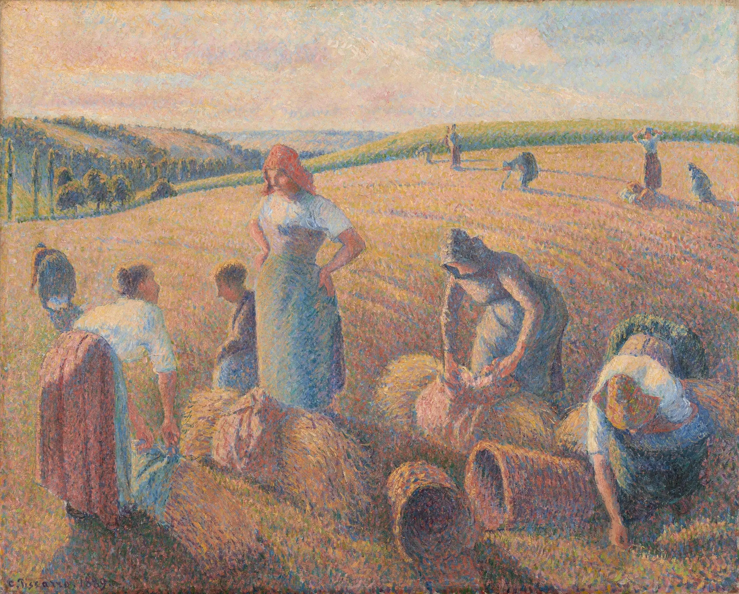 Reproduction du tableau « Les glaneuses - Camille Pissarro » par Alpha Reproduction en peinture à l’huile