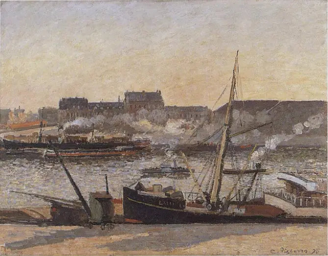 Quai de la Bourse, Rouen, après-midi - Camille Pissarro
