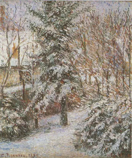 Coin de jardin, neige, Eragny - Camille Pissarro