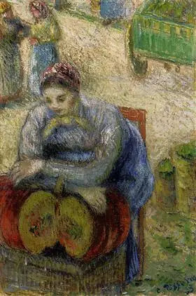 Vendeuse de citrouilles au marché - Camille Pissarro