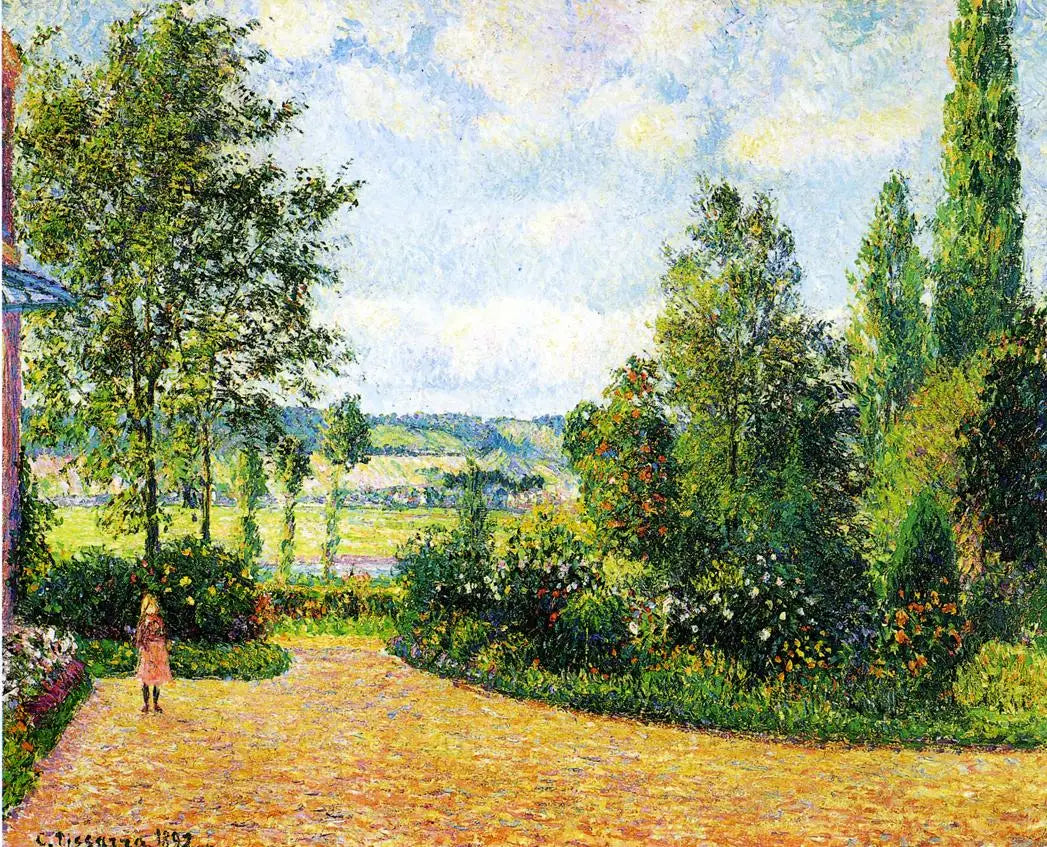 Reproduction du tableau « Le Jardin d'Octave Mirbeau, la Terrasse, Les Damps - Camille Pissarro » par Alpha Reproduction en peinture à l’huile