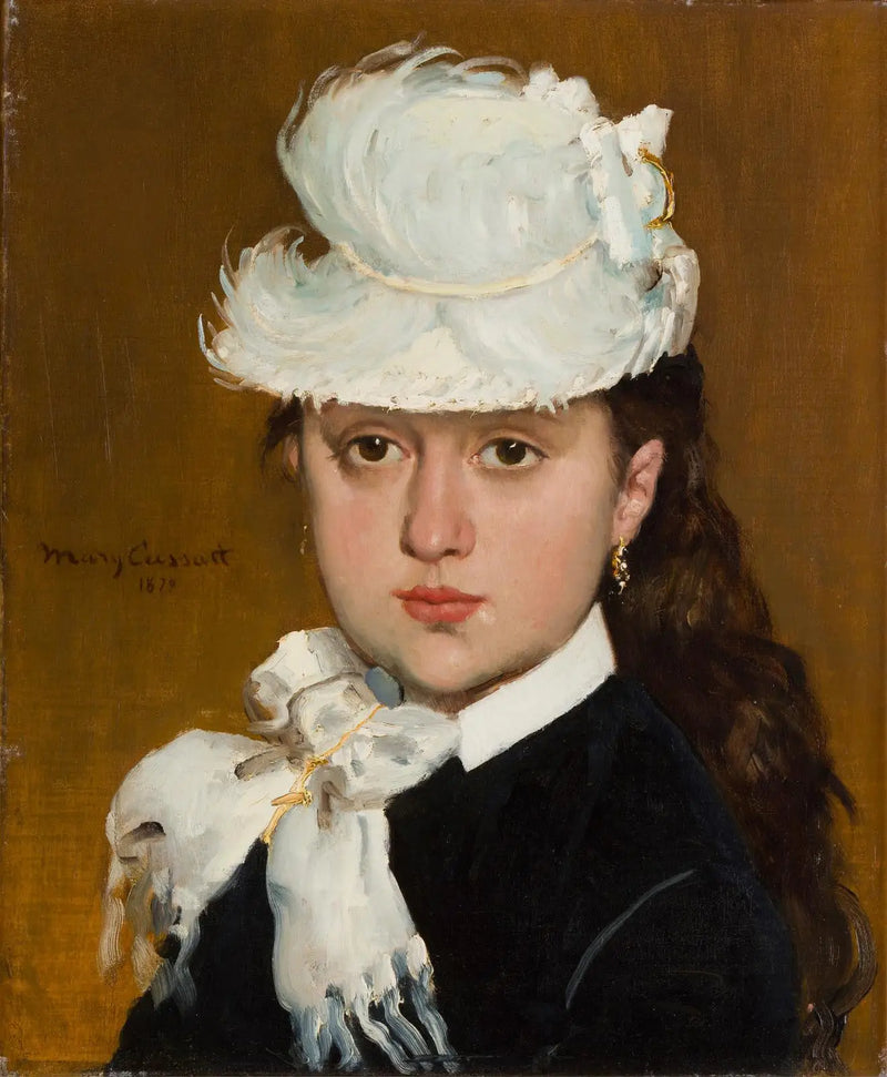 Portrait de jeune femme au chapeau blanc - Mary Cassatt