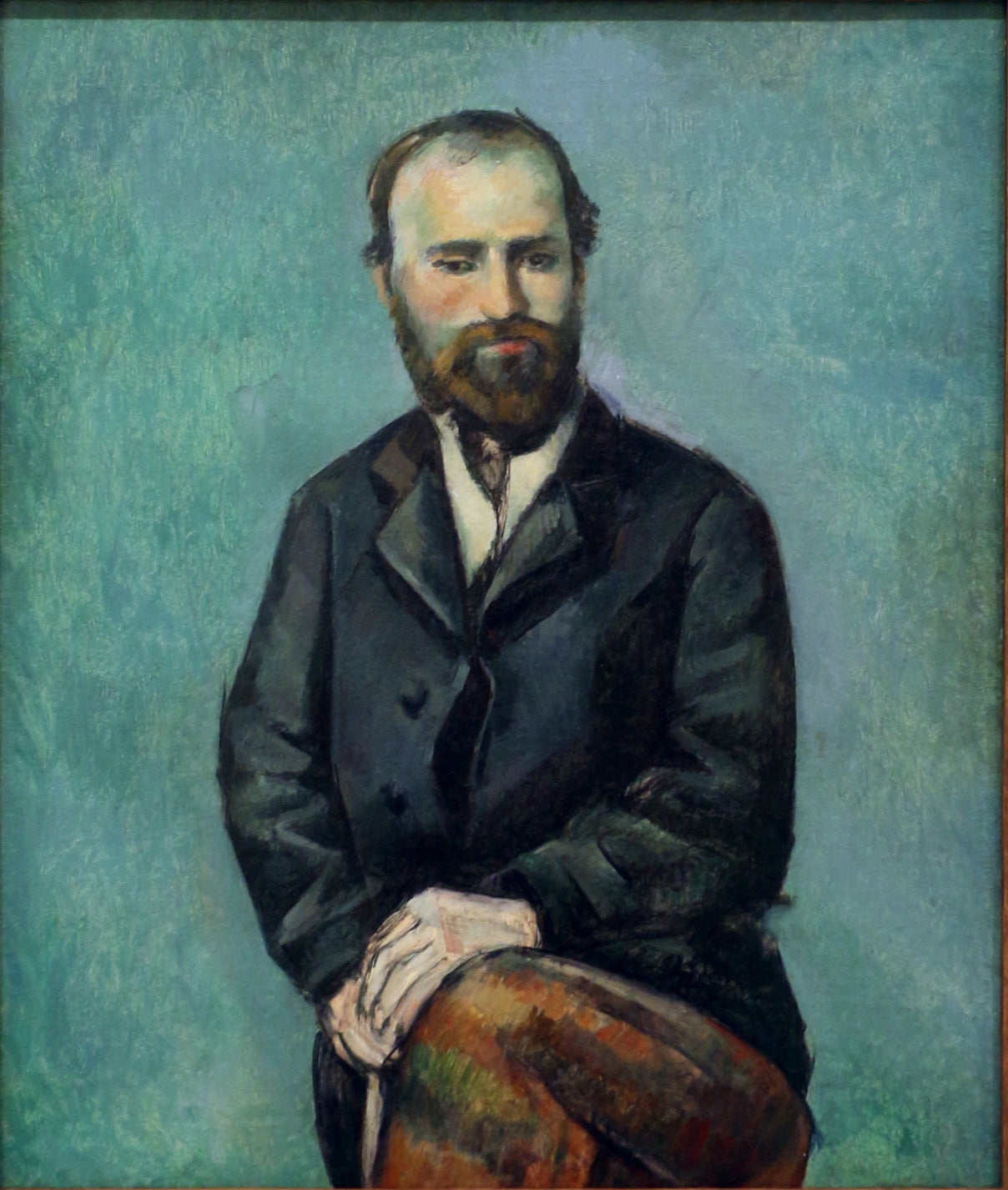 Reproduction du tableau « Portrait de l'artiste, d'après une photographie - Paul Cézanne » par Alpha Reproduction en peinture à l’huile