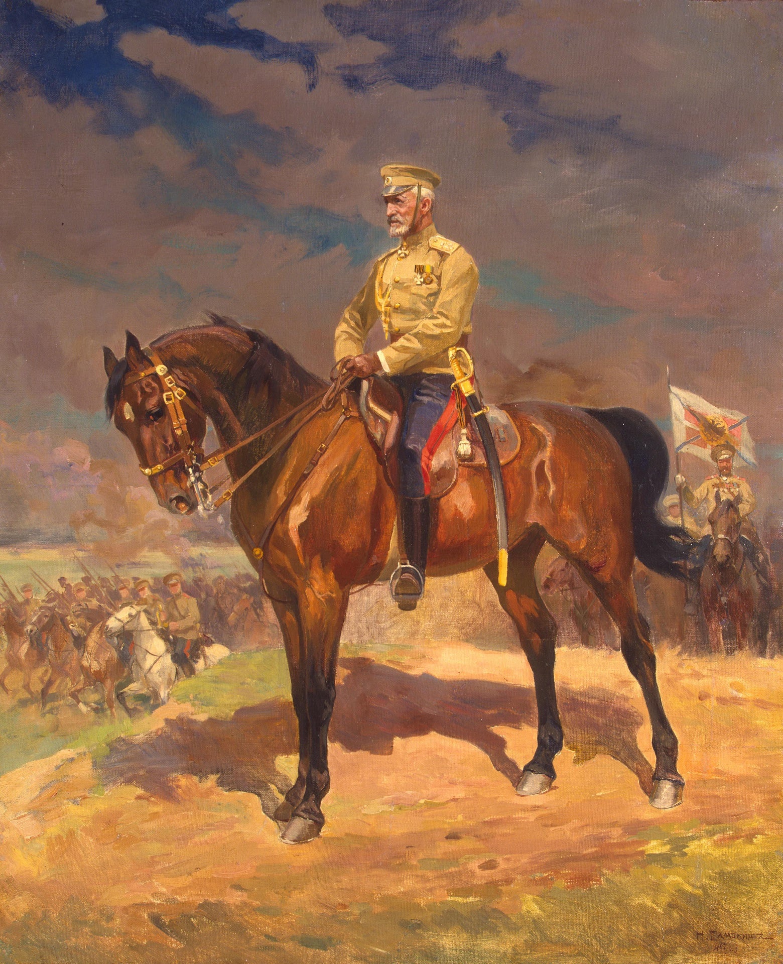 Portrait équestre du grand-duc Nicolas Nikolaïevitch, Mykola Samokysh, 1915