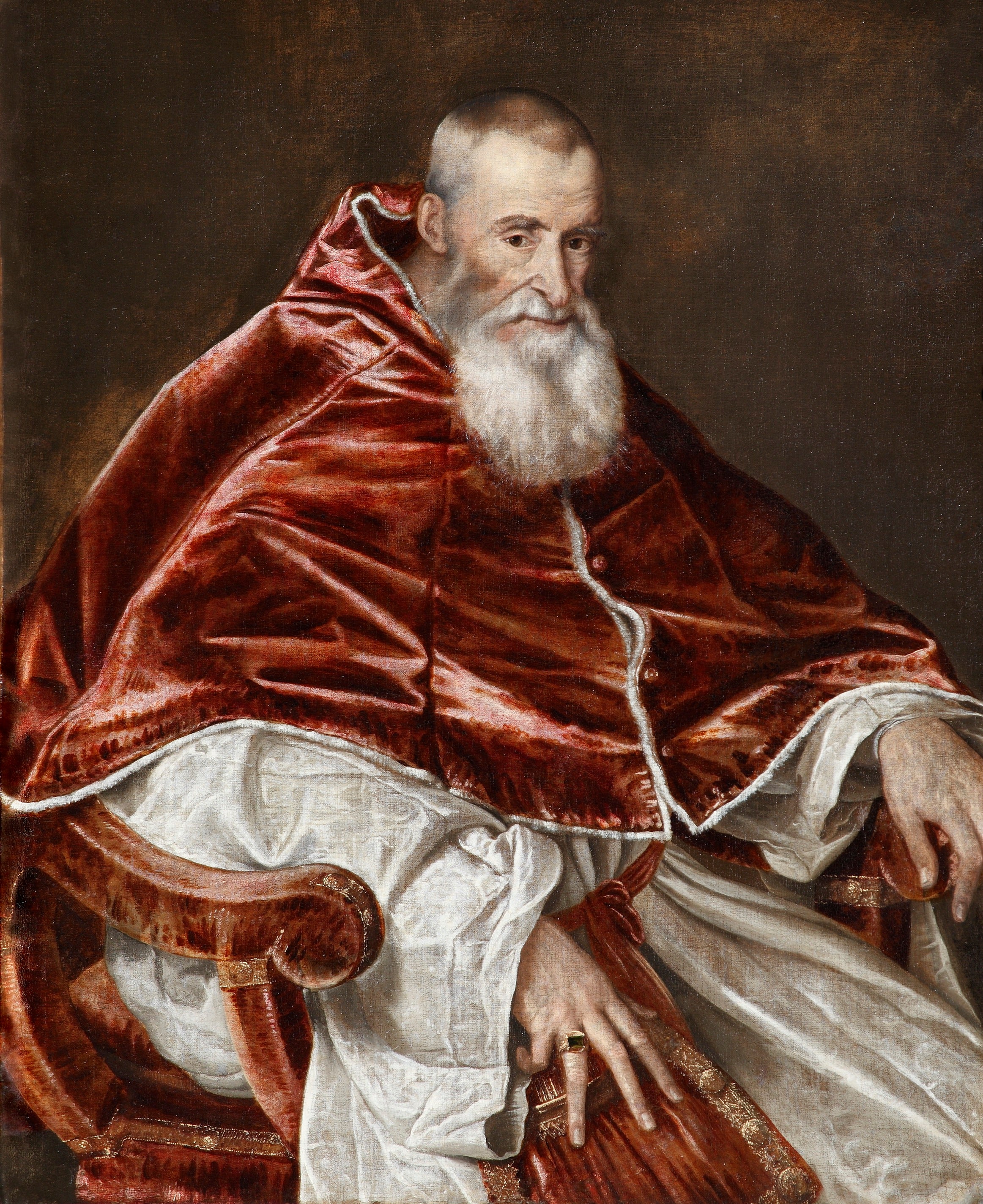 Portrait d'Alexandre Farnèse, pape Paul III (1468-1549 ; élu en 1534) - Titian