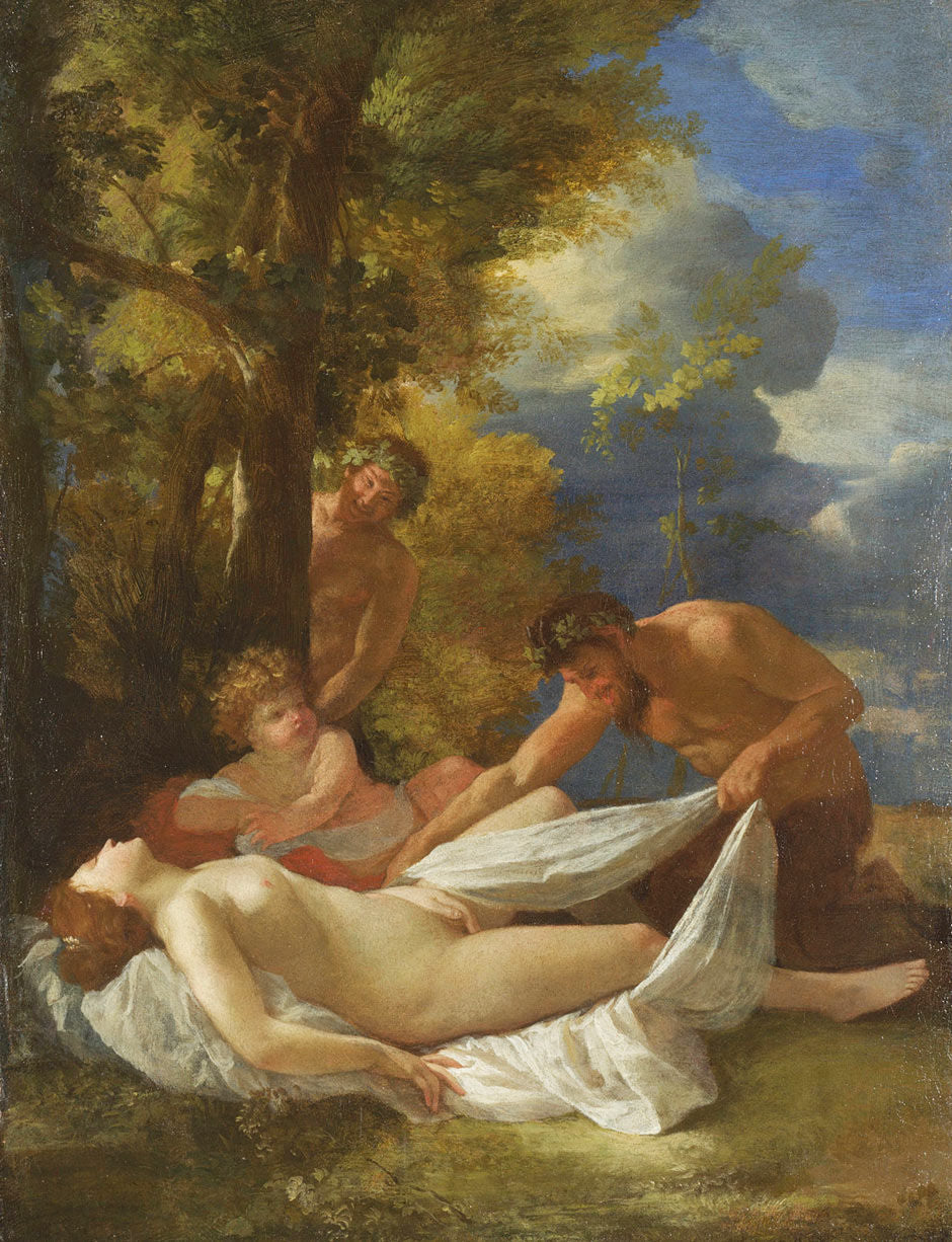 Nymphe endormie surprise par des satyres - Nicolas Poussin