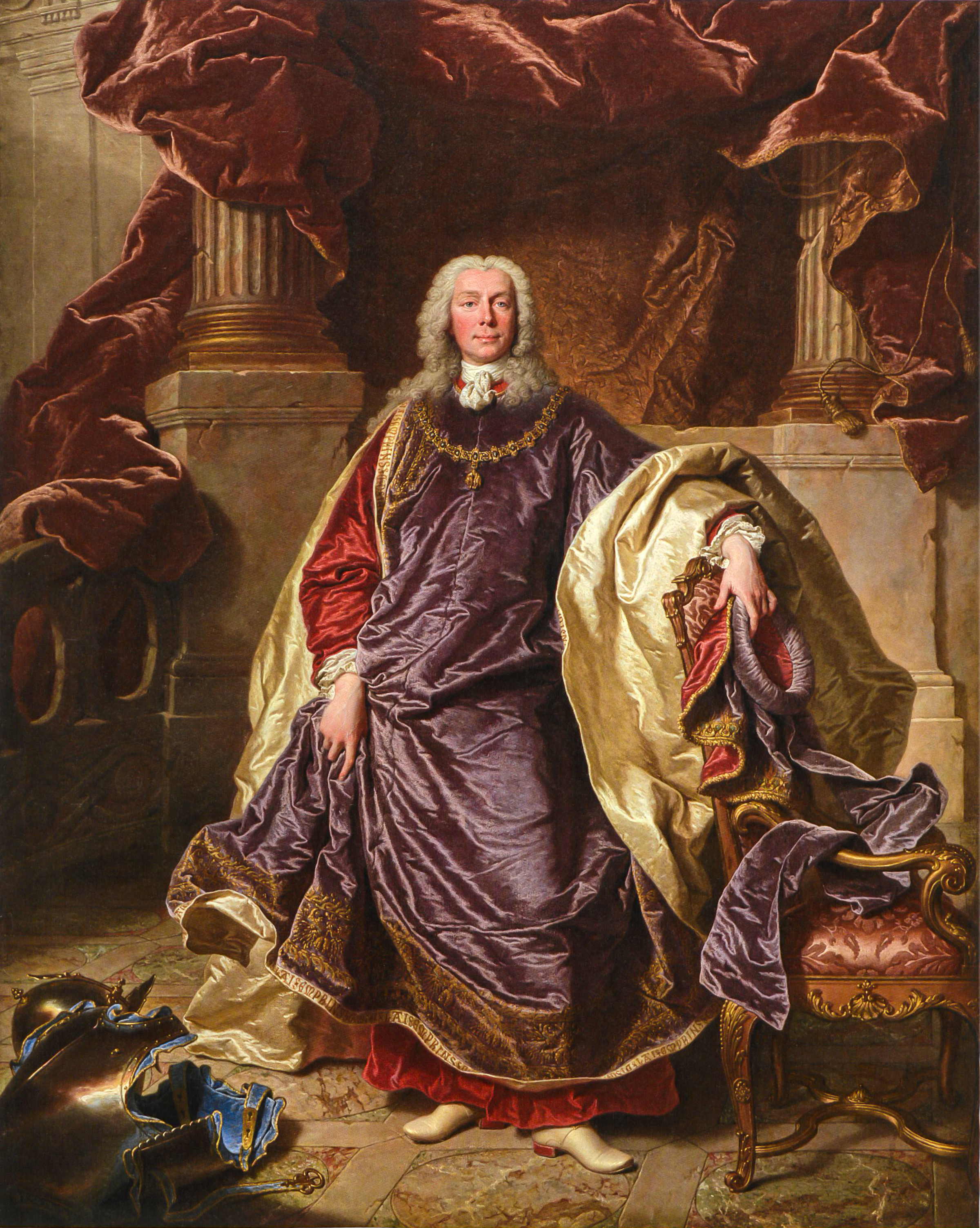Portrait du prince Joseph Wenzel Ier de Liechtenstein en grande tenue de l'Ordre de la Toison d'or - Hyacinthe Rigaud