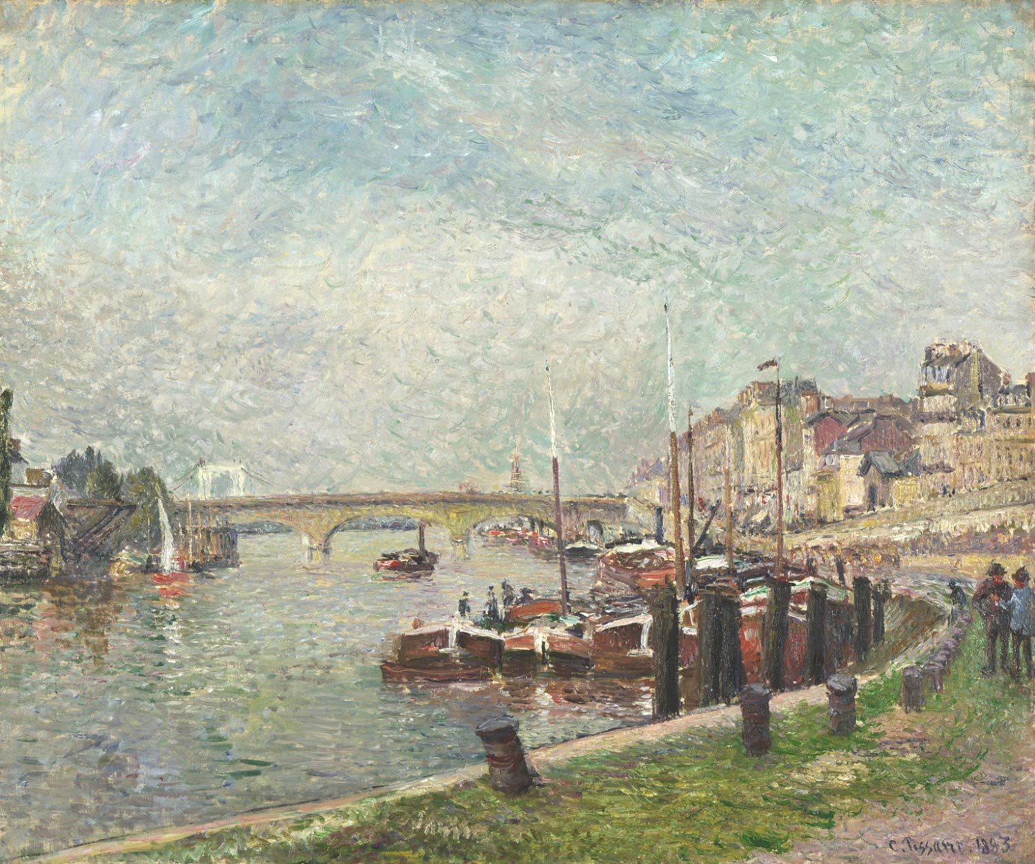 Reproduction du tableau « Quai Napoléon, Rouen - Camille Pissarro » par Alpha Reproduction en peinture à l’huile