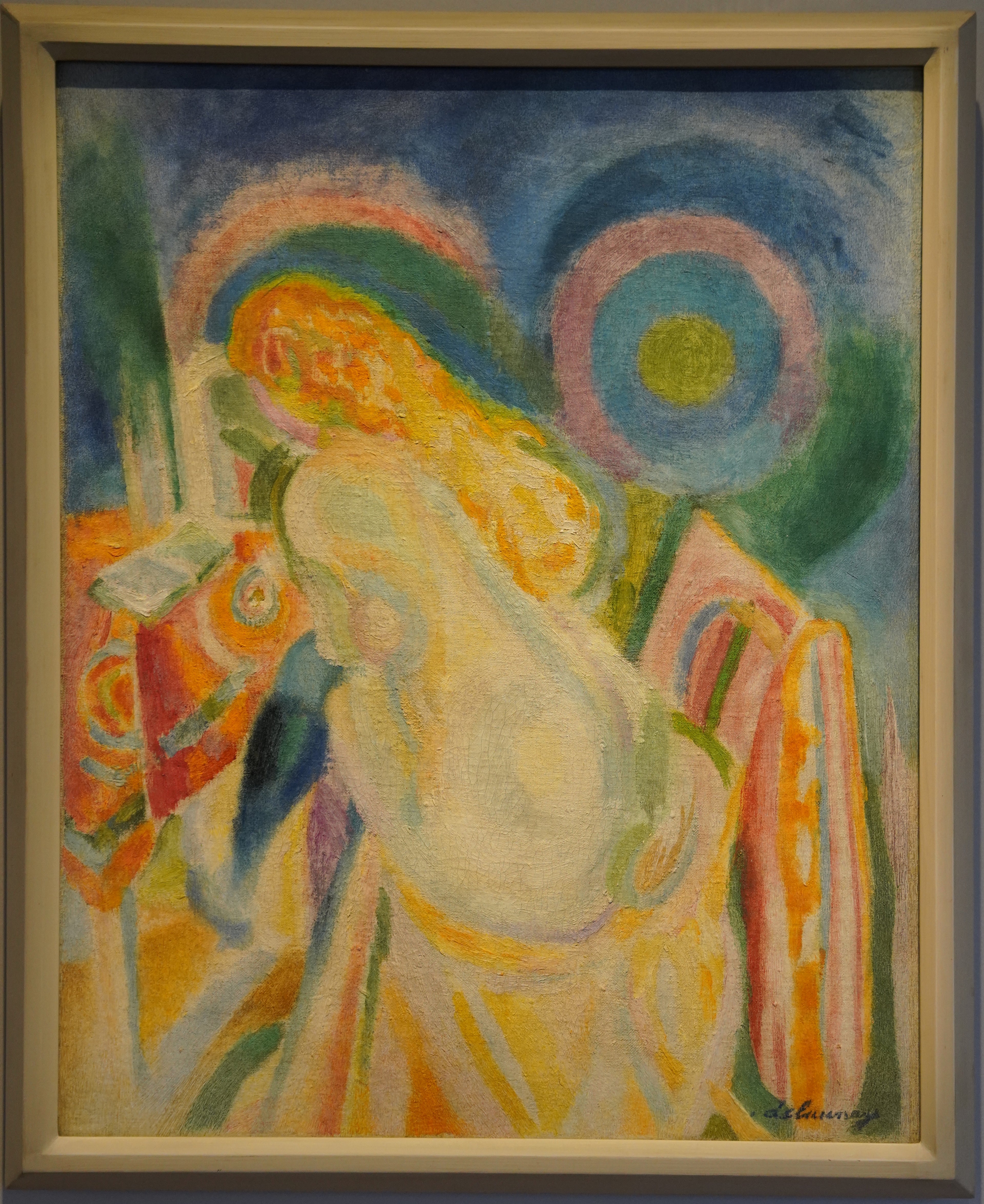 Reproduction du tableau « Femme nue lisant - Robert Delaunay » par Alpha Reproduction en peinture à l’huile