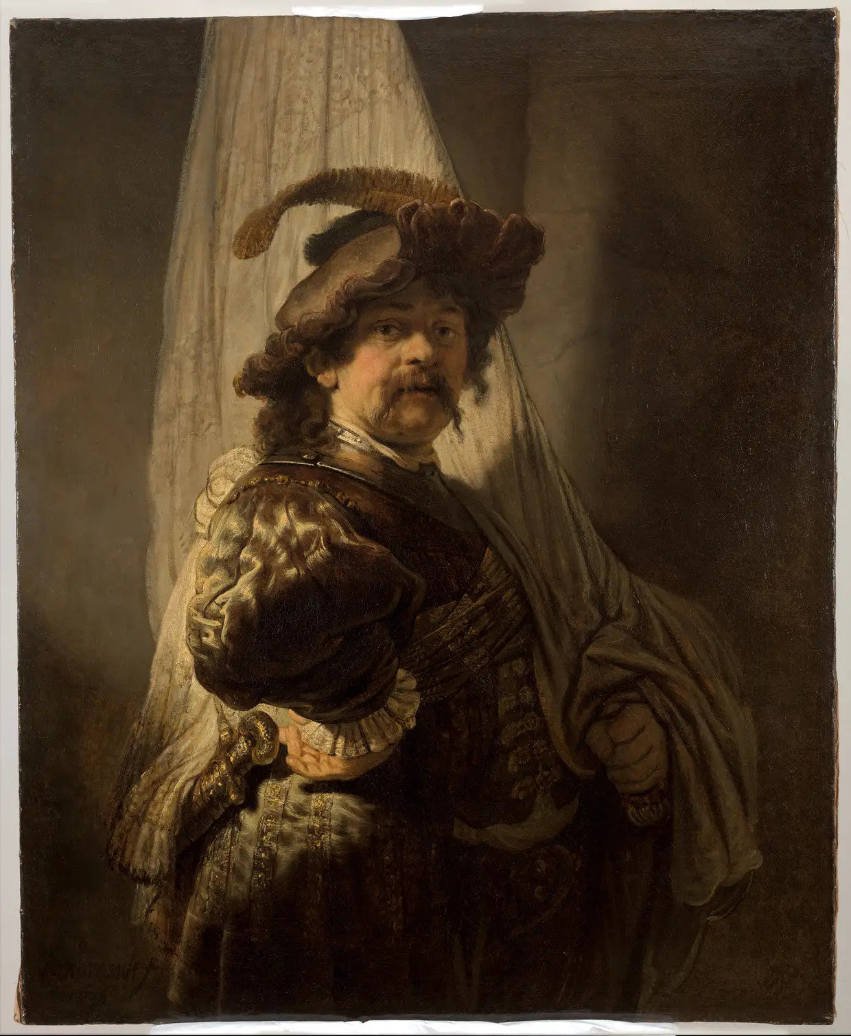 Reproduction du tableau « Le Porte-drapeau - Rembrandt » par Alpha Reproduction en peinture à l’huile
