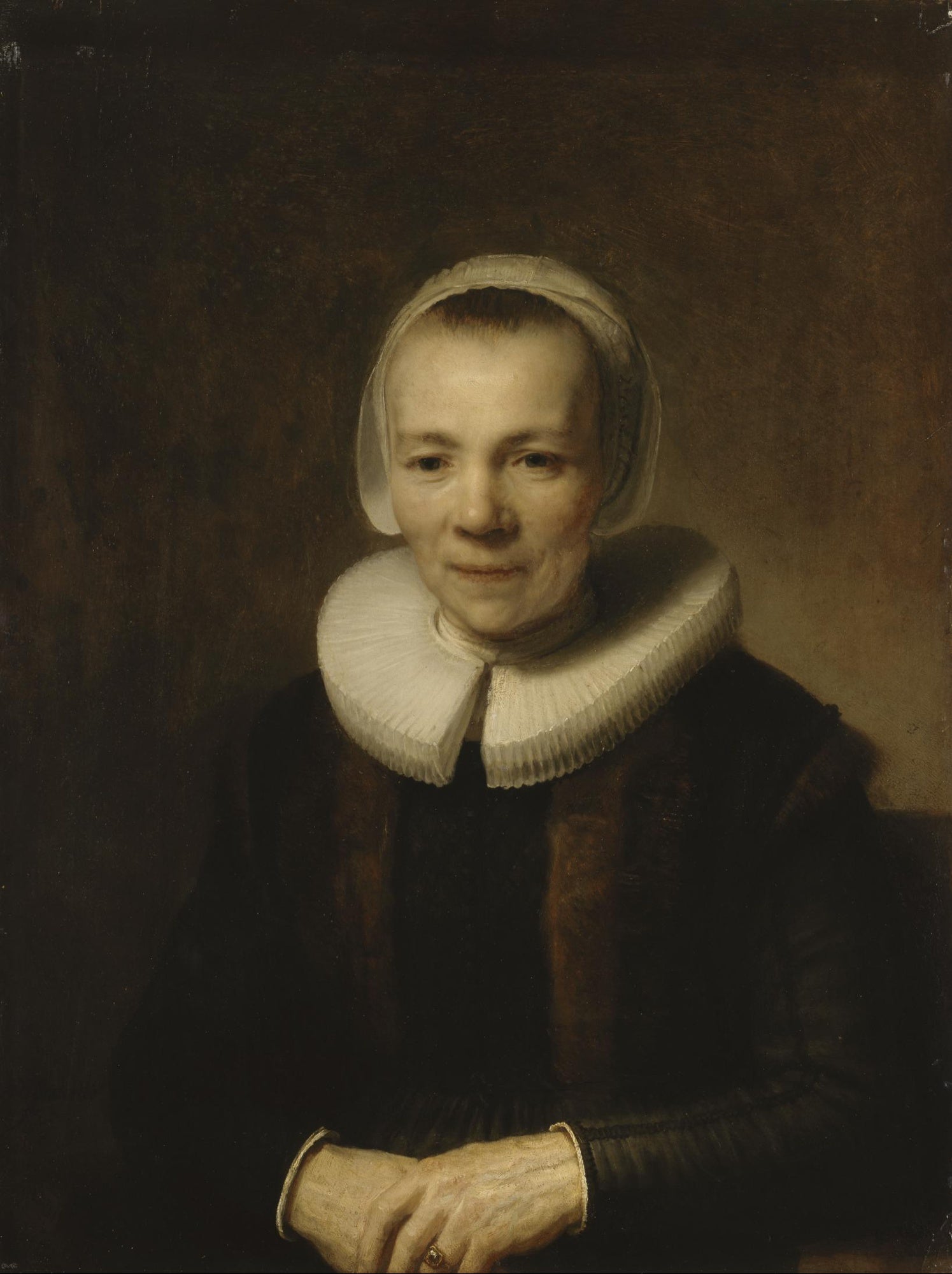Reproduction du tableau « Portrait de Baertje Martens - Rembrandt » par Alpha Reproduction en peinture à l’huile