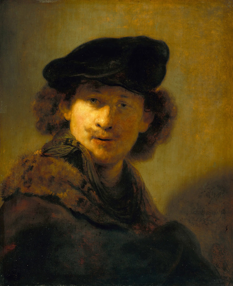 Autoportrait au béret de velours - Rembrandt