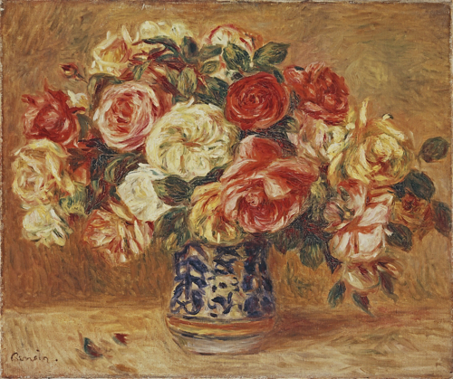 Reproduction du tableau « Bouquet de roses - Pierre-Auguste Renoir » par Alpha Reproduction en peinture à l’huile