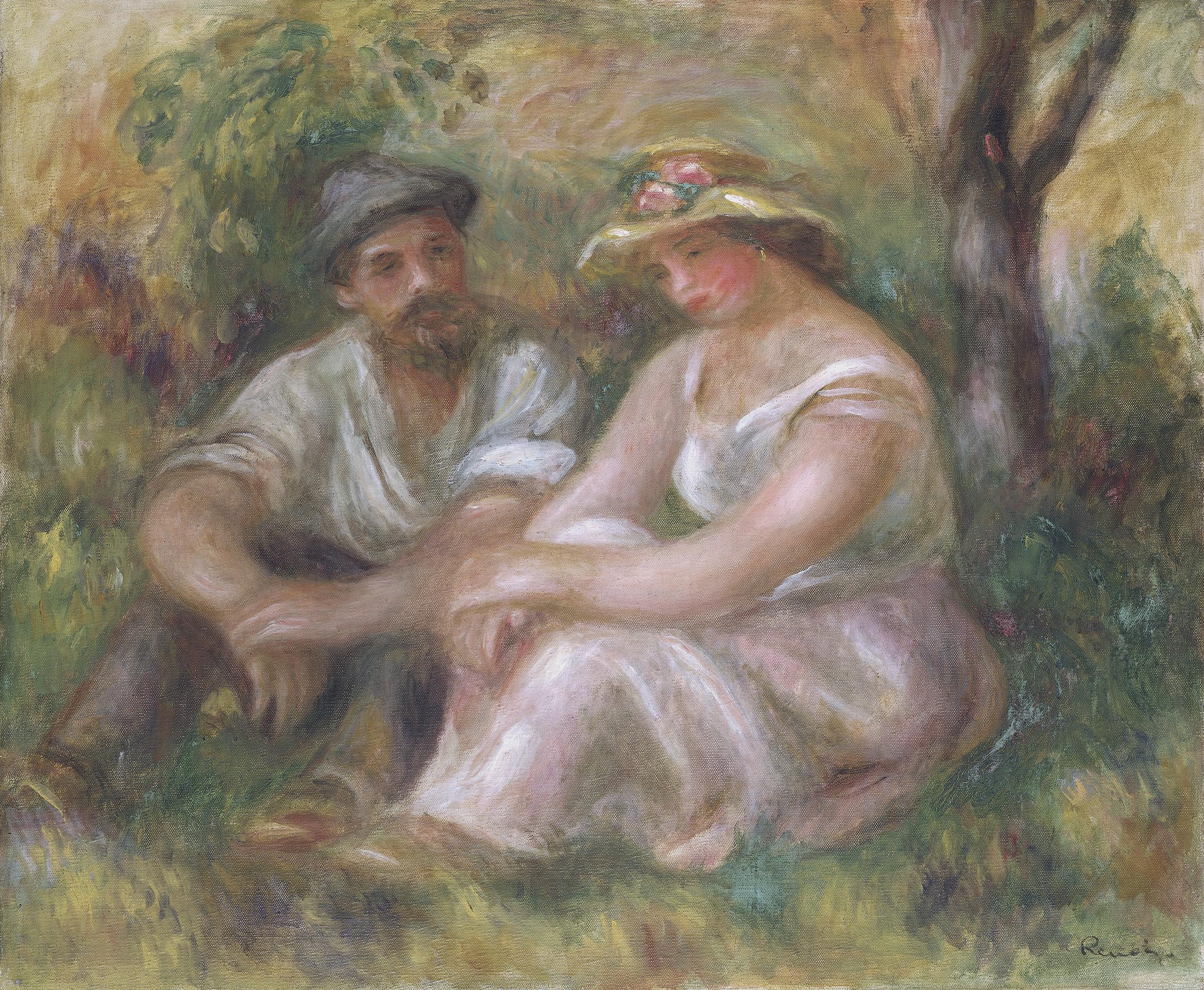 Reproduction du tableau « Conversation - Pierre-Auguste Renoir » par Alpha Reproduction en peinture à l’huile