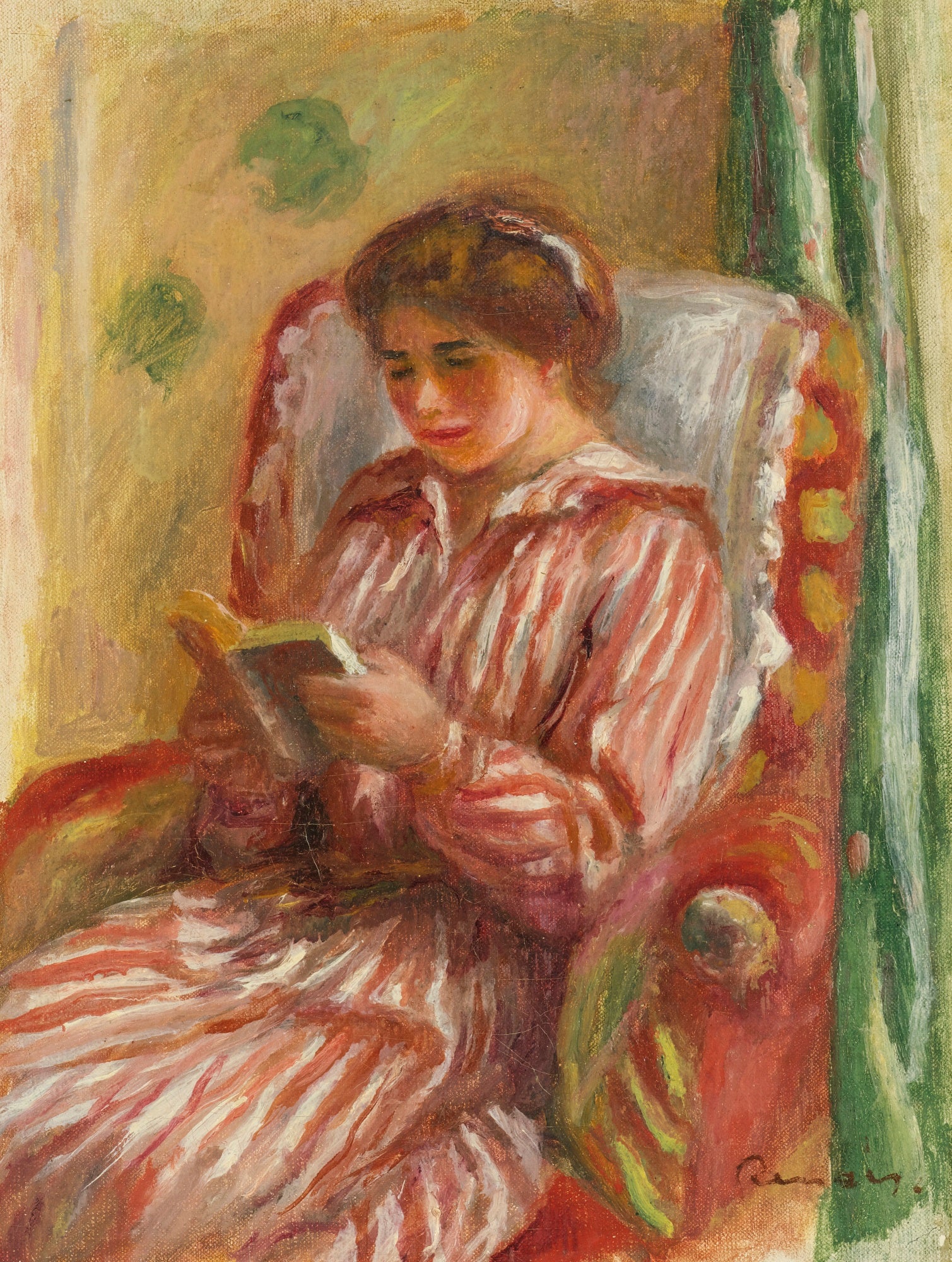 Reproduction du tableau « Gabrielle Lisant - Pierre-Auguste Renoir » par Alpha Reproduction en peinture à l’huile