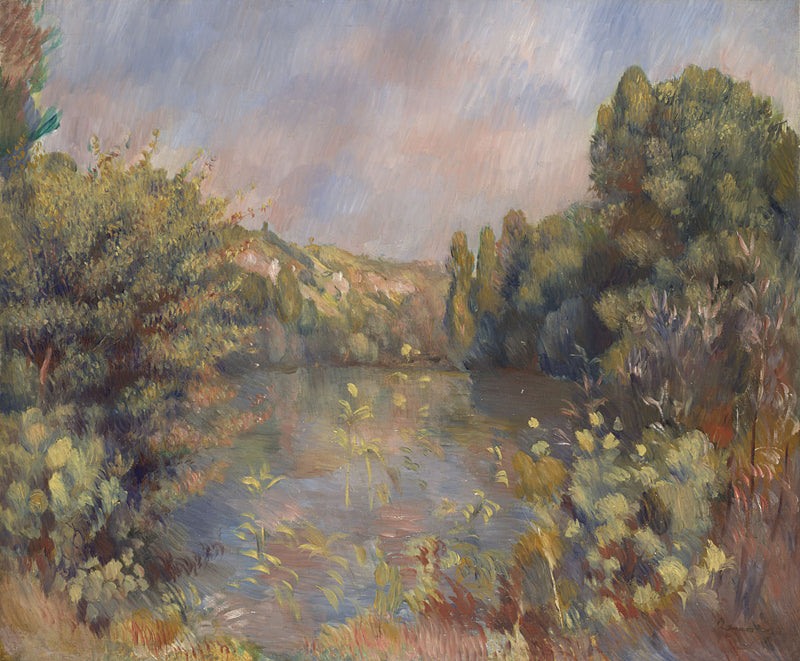 Reproduction du tableau « Paysage au bord du lac - Pierre-Auguste Renoir » par Alpha Reproduction en peinture à l’huile