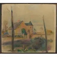 Reproduction du tableau « Paysage, étude (La ferme) - Pierre-Auguste Renoir » par Alpha Reproduction en peinture à l’huile
