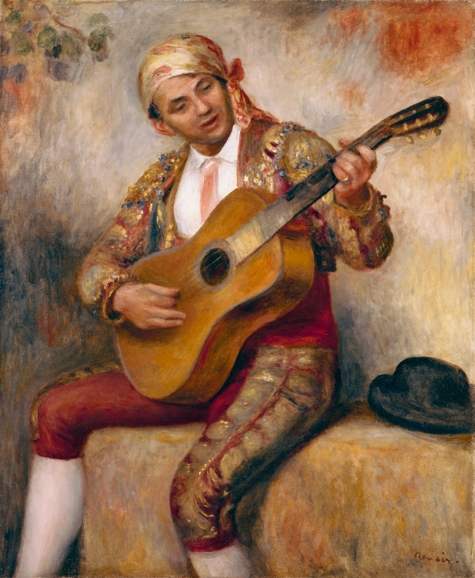 Reproduction du tableau « Le guitariste espagnol - Pierre-Auguste Renoir » par Alpha Reproduction en peinture à l’huile