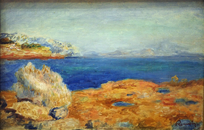 Rochers jaunes avec mer bleue - Pierre-Auguste Renoir