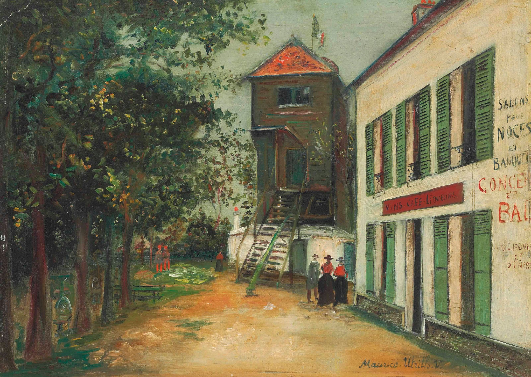 Restaurant et vieux moulin à Sannois - Maurice Utrillo