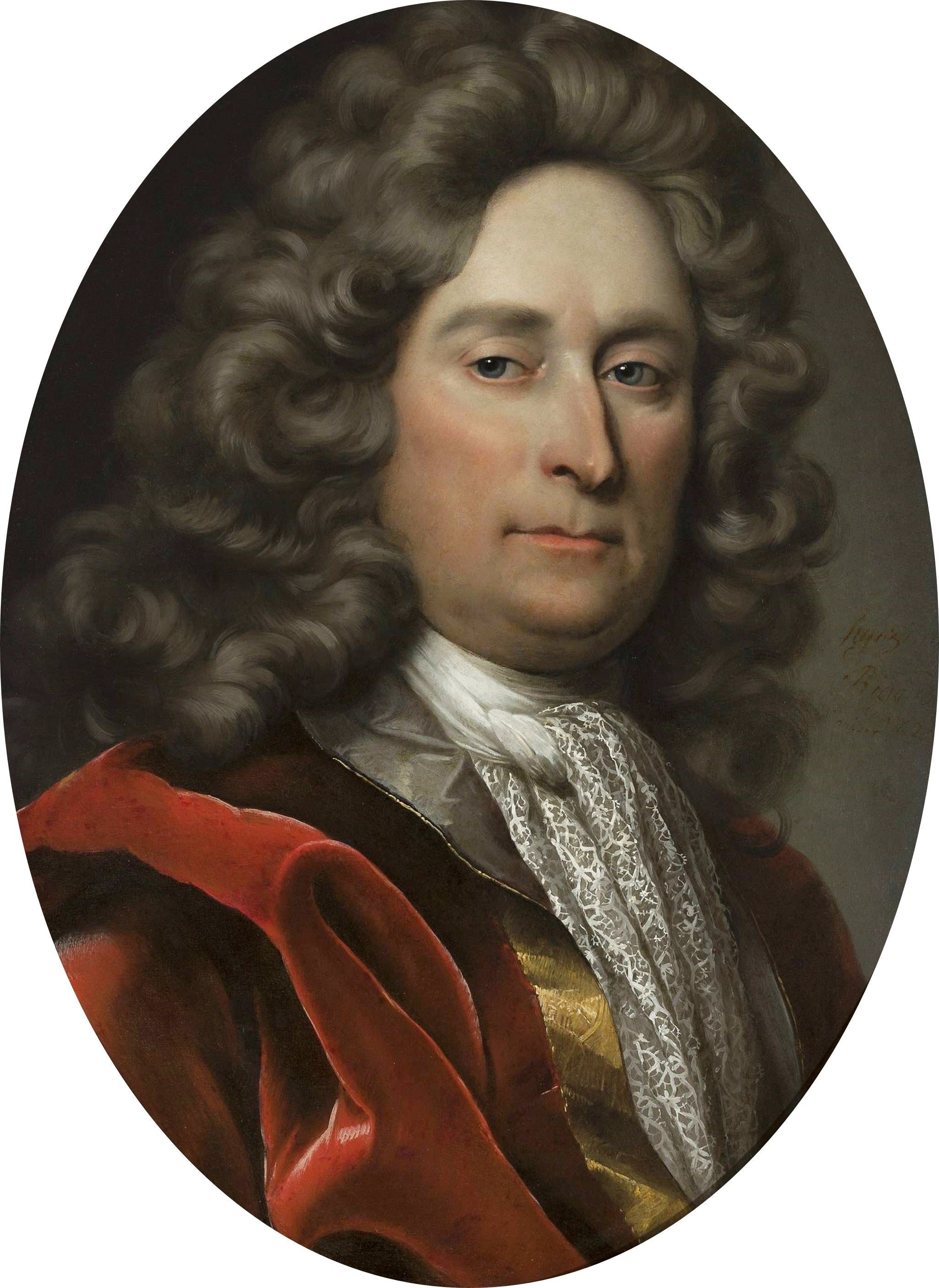 Portrait d'un homme dans une perruque grise. - Hyacinthe Rigaud