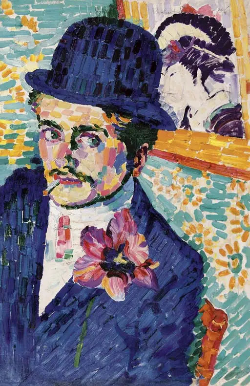 Reproduction du tableau « L'Homme à la tulipe - Robert Delaunay » par Alpha Reproduction en peinture à l’huile