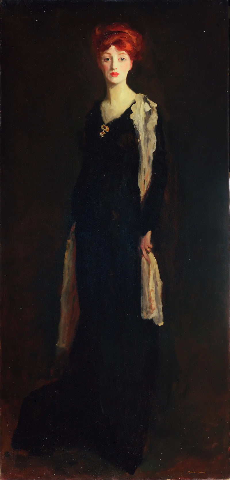 Dame en noir avec un foulard espagnol (O en noir avec un foulard) - Robert Henri