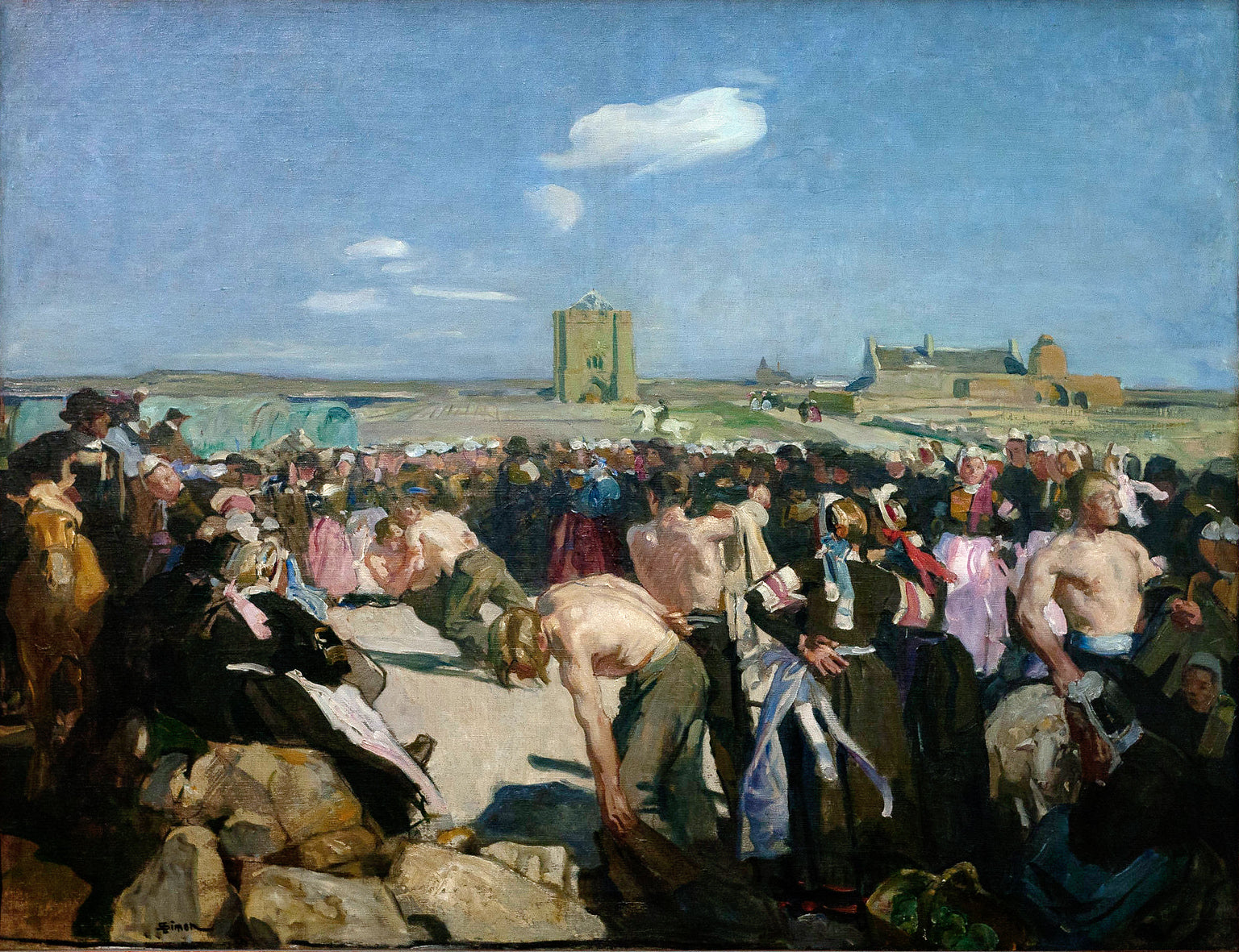 Les lutteurs à main plate, Penmarc'h - Lucien Simon