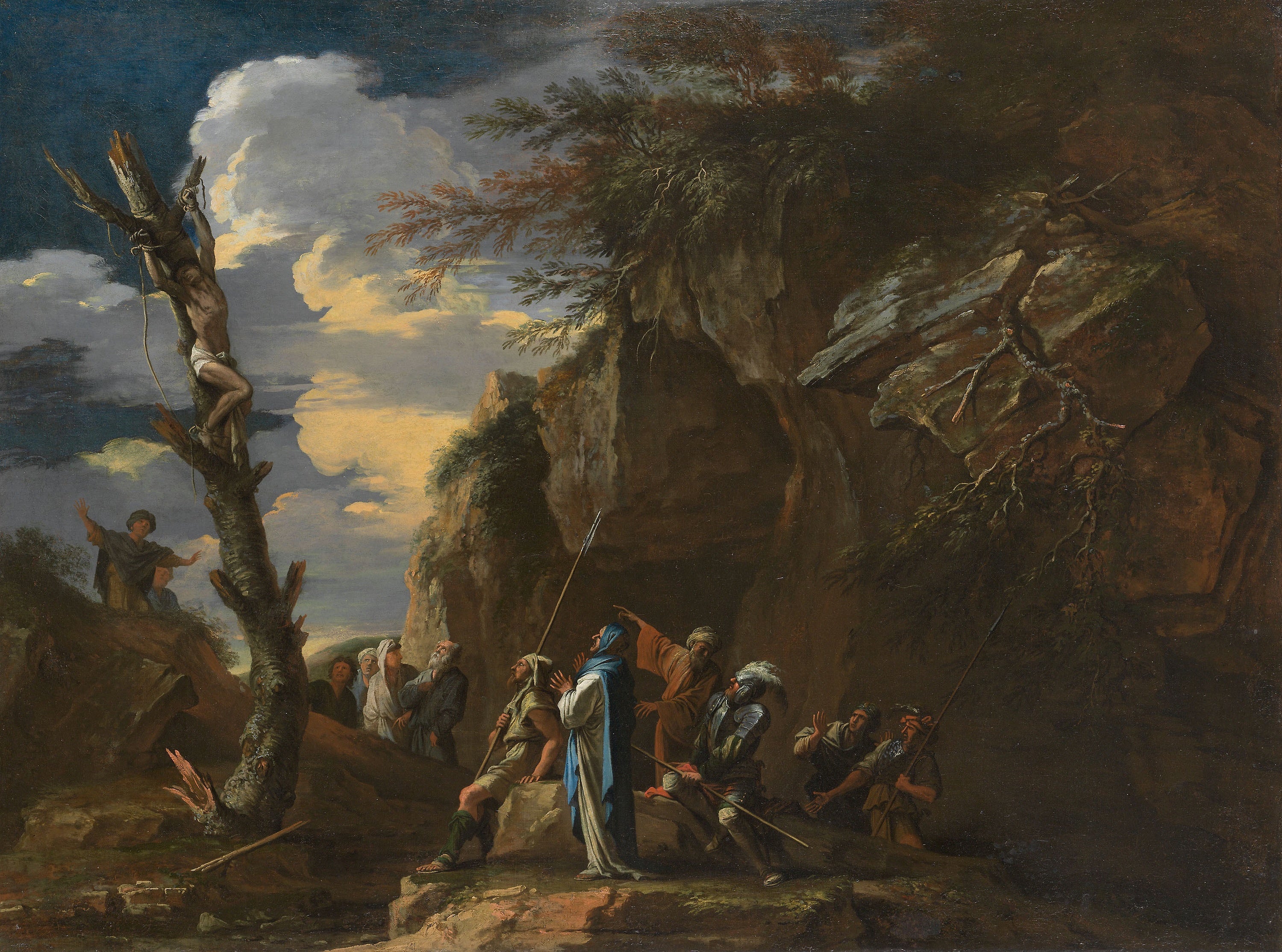 La crucifixion de Polycrate - Salvator Rosa