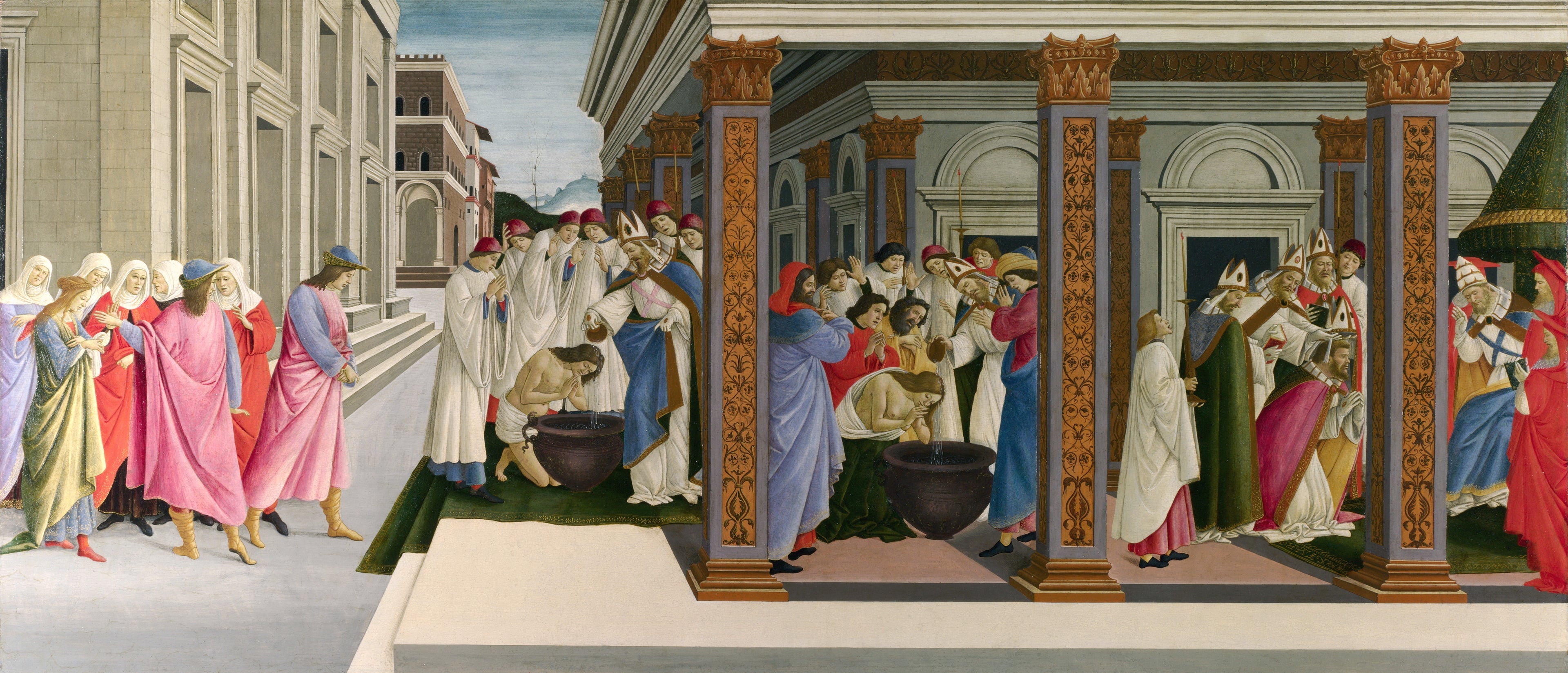 Le Baptême de Zénobe et son Ordination en tant qu'évêque - Sandro Botticelli