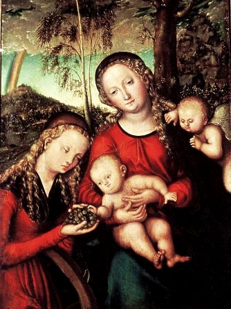 Vierge à l'Enfant avec Sainte Catherine d'Alexandrie - Lucas Cranach the Elder