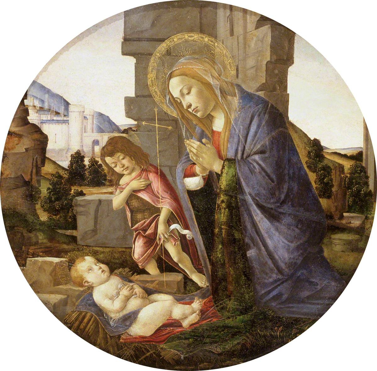 La Vierge adorant l'Enfant avec le jeune saint Jean - Sandro Botticelli