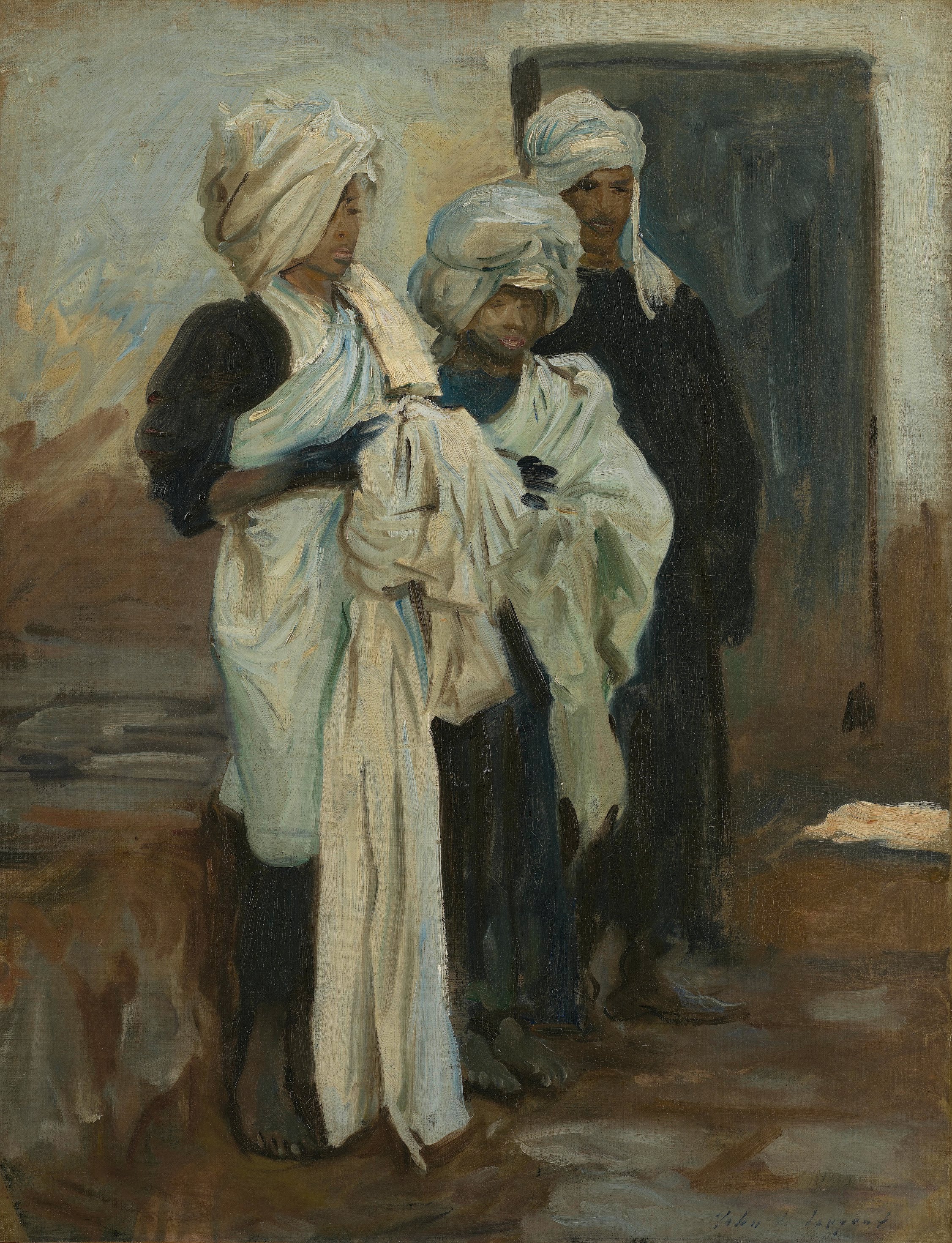 Reproduction du tableau « Teinturiers à l'indigo égyptiens - John Singer Sargent » par Alpha Reproduction en peinture à l’huile