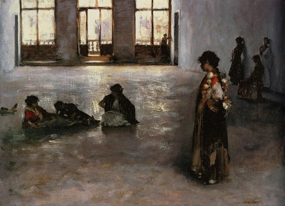 Reproduction du tableau « Femmes vénitiennes au Palais Rezzonico - John Singer Sargent » par Alpha Reproduction en peinture à l’huile